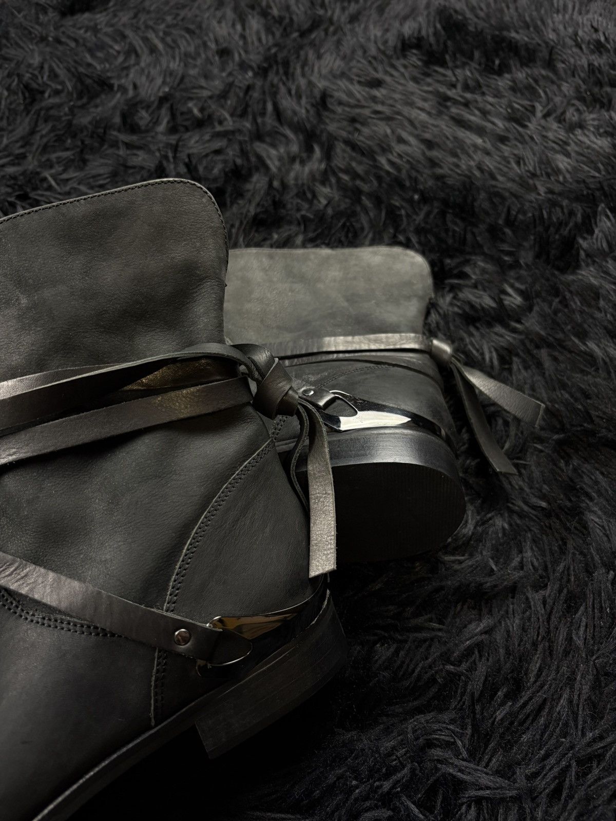 Hedi Slimane Hedi Slimane Style Avant Garde Archive Ankle Leather Boots Size US 7 / EU 40 - 8 Thumbnail