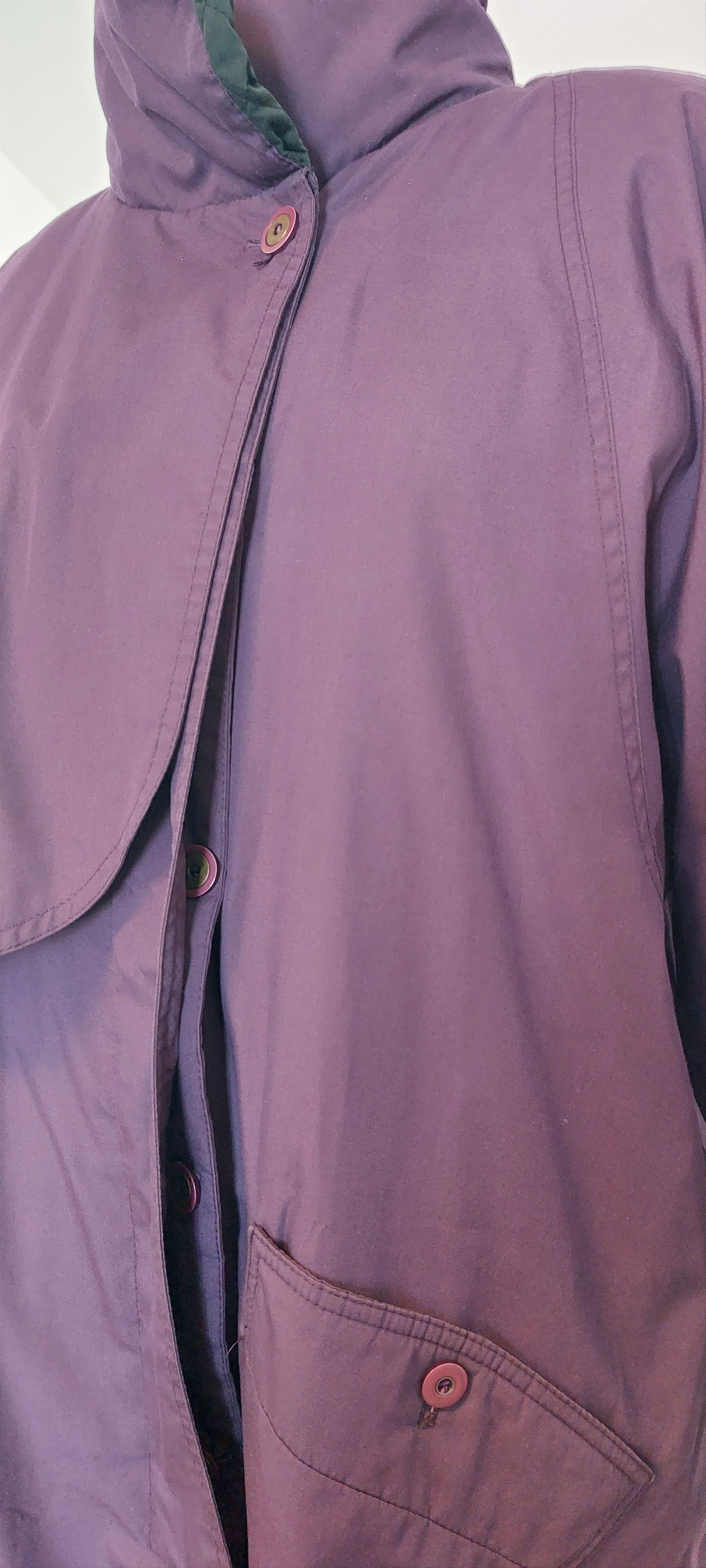 Vintage Vintage Long Purple Coat – Oversized, Hidden Buttons Size L / US 10 / IT 46 - 5 Thumbnail