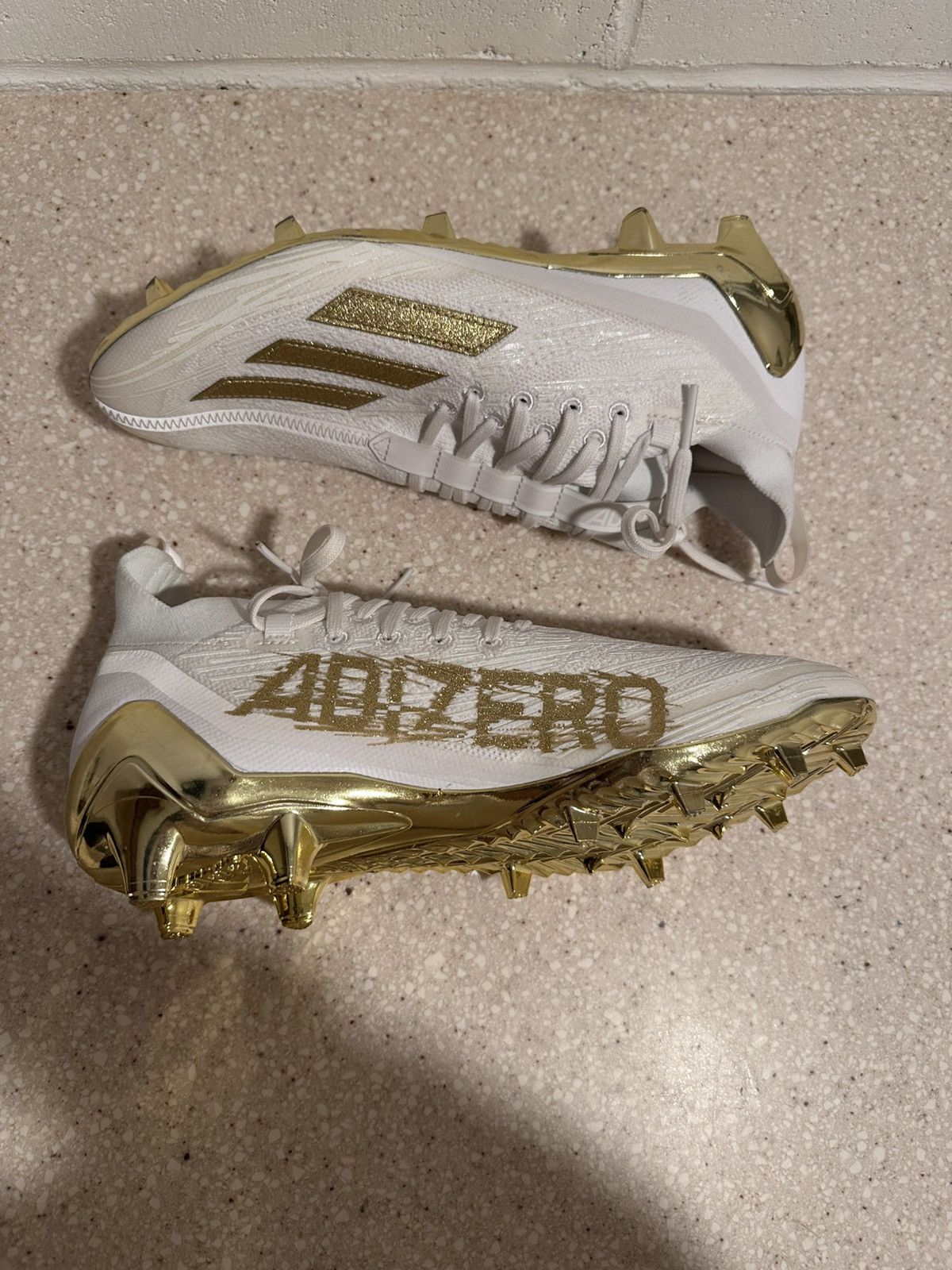 Adidas Adidas Adizero White Metallic Gold Primeknit Football Cleats Size US 11.5 / EU 44-45 - 9 Thumbnail