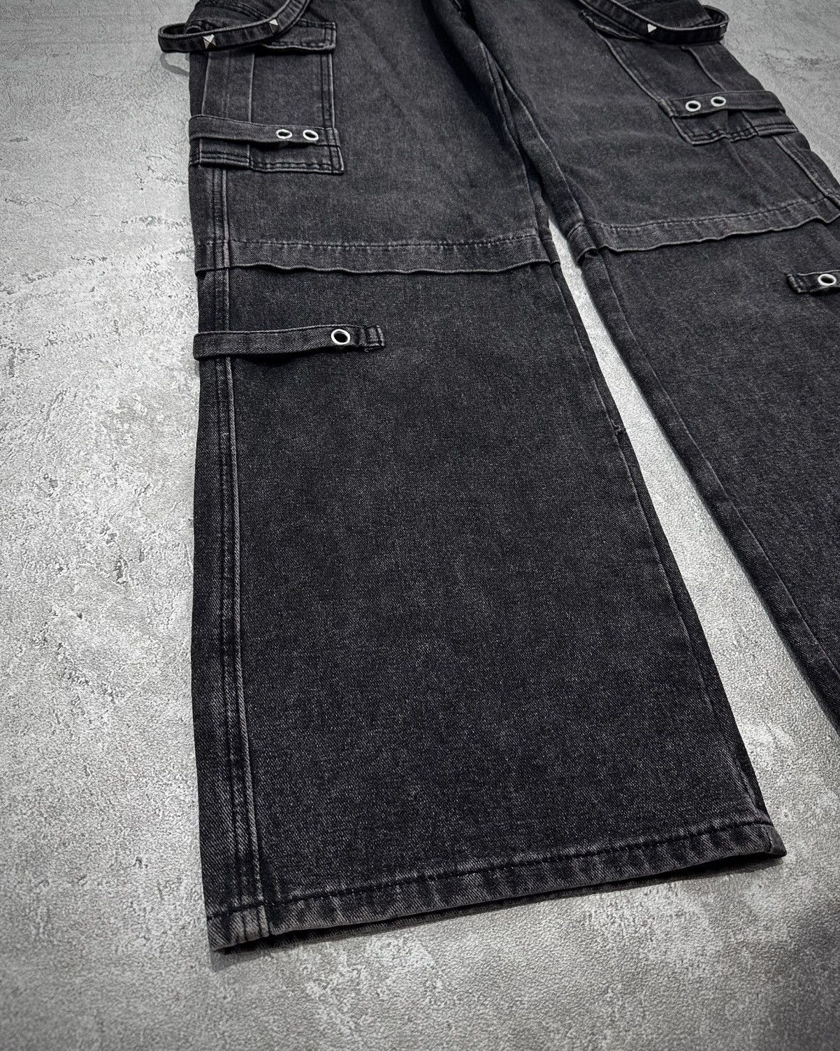 Vintage Y2k Romwe Bondage Wide Leg Denim Pants Jnco Dogtown Fubu Size US 29 - 4 Thumbnail