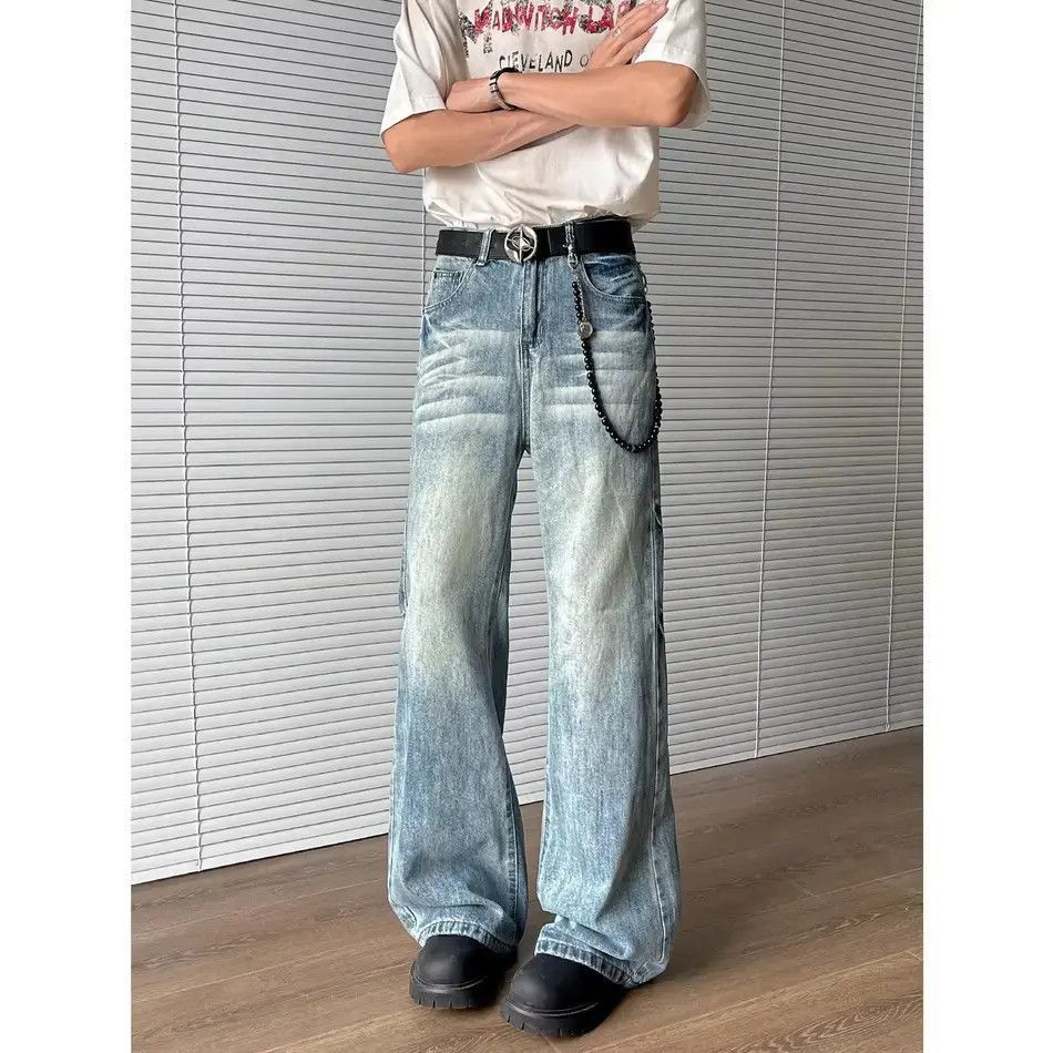 Japanese Brand Retro loose washed micro flared jeans Size US 32 / EU 48 - 4 Thumbnail