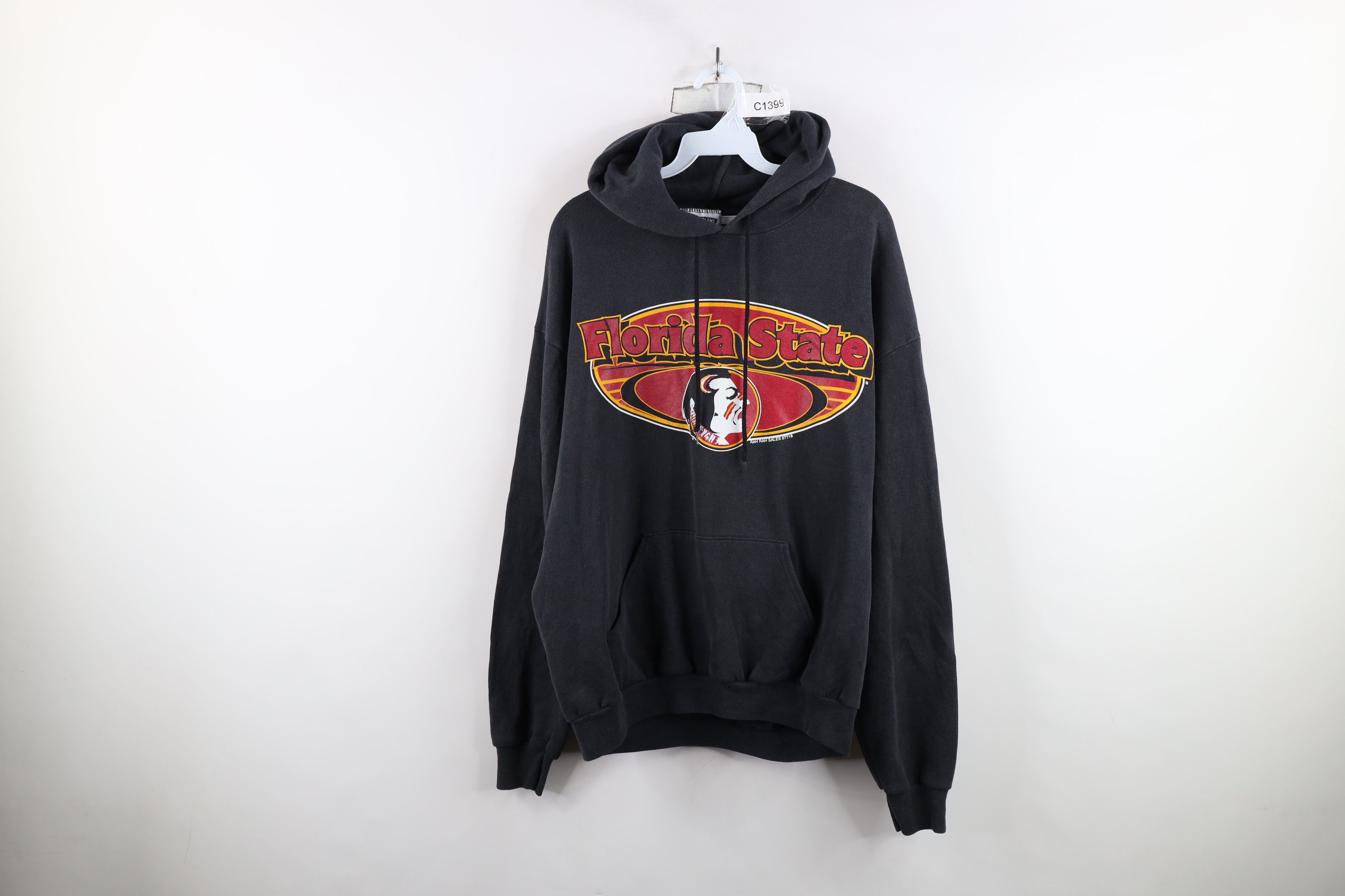 Vintage 90s Spell Florida State University Hoodie Black USA