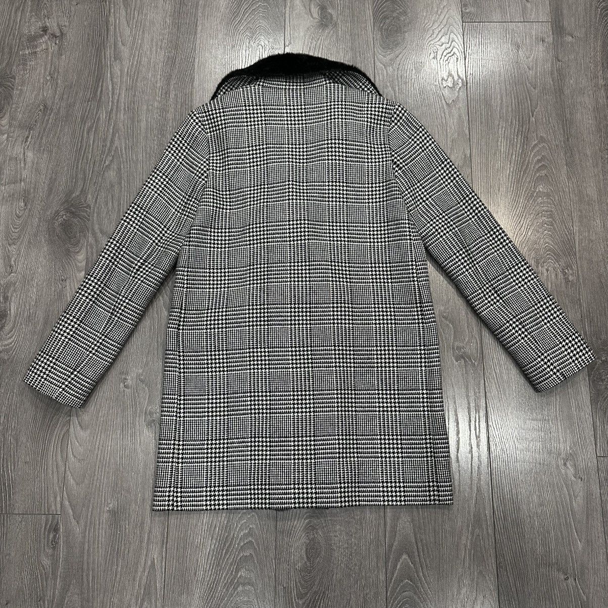 Cinzia Rocca Cinzia Rocca Icons Glen Plaid Wool Blend Coat with Faux Fur Size M / US 6-8 / IT 42-44 - 3 Thumbnail