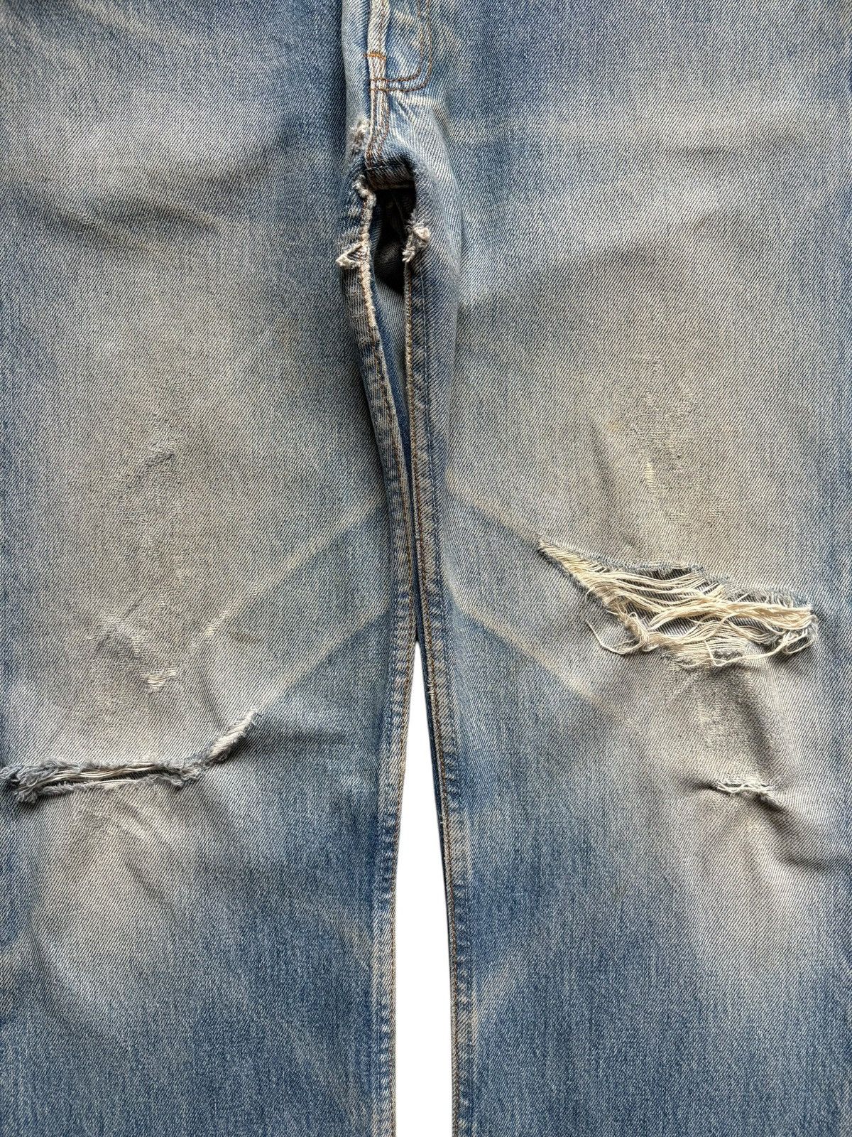 Levi's Vintage 90s Levis 501 Mud Wash Distress Ripped Loose Jeans Size US 34 / EU 50 - 5 Thumbnail