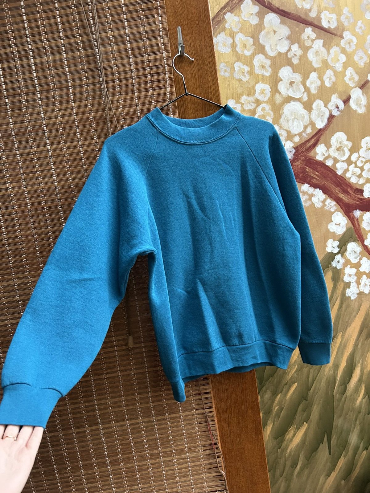 Fruit Of The Loom 90s Fruit Of The Loom Blank Turquoise Crewneck Sweatshirt Size US M / EU 48-50 / 2 - 3 Thumbnail