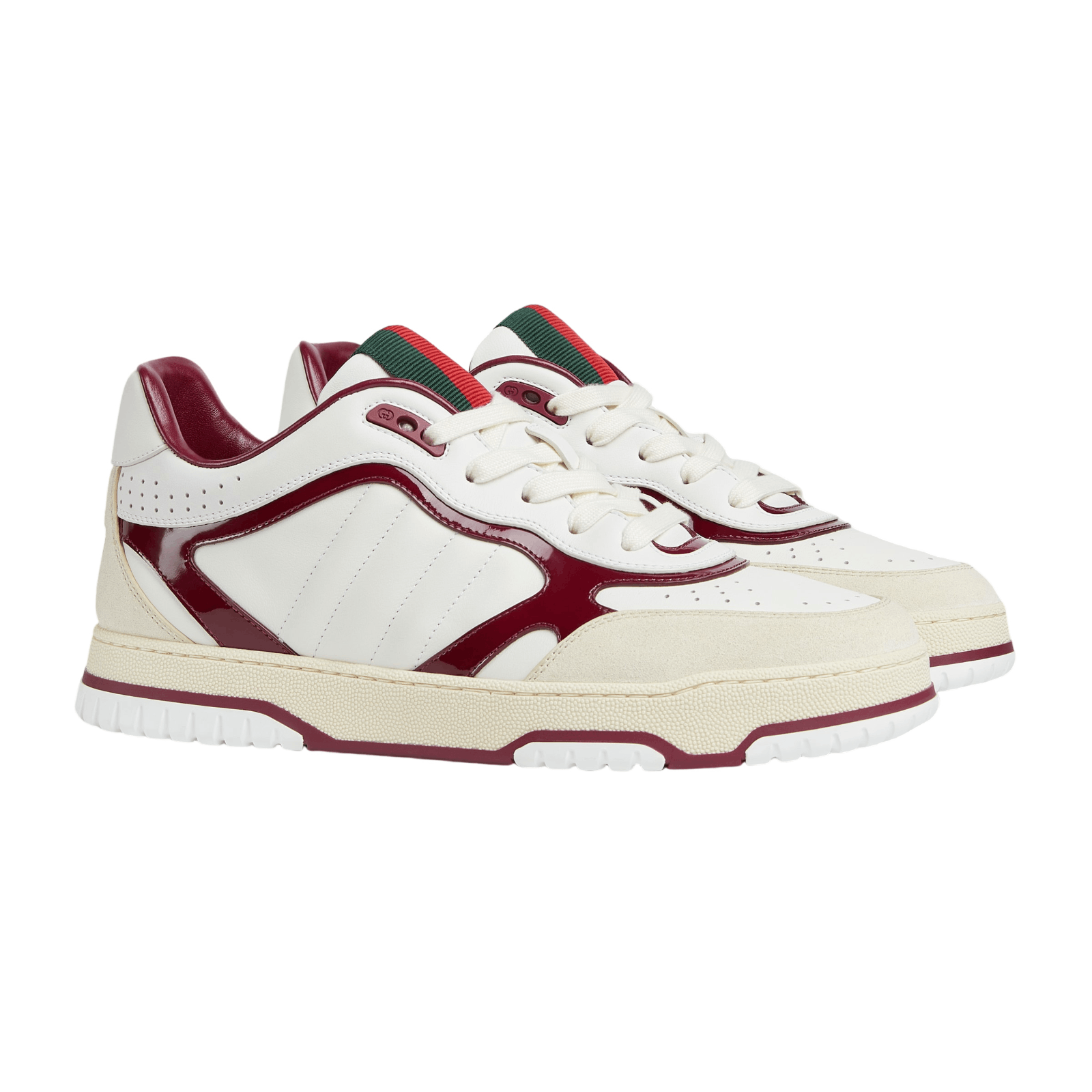 GUCCI Re-Web $1150 Men's White Lthr Snkrs New Auth.