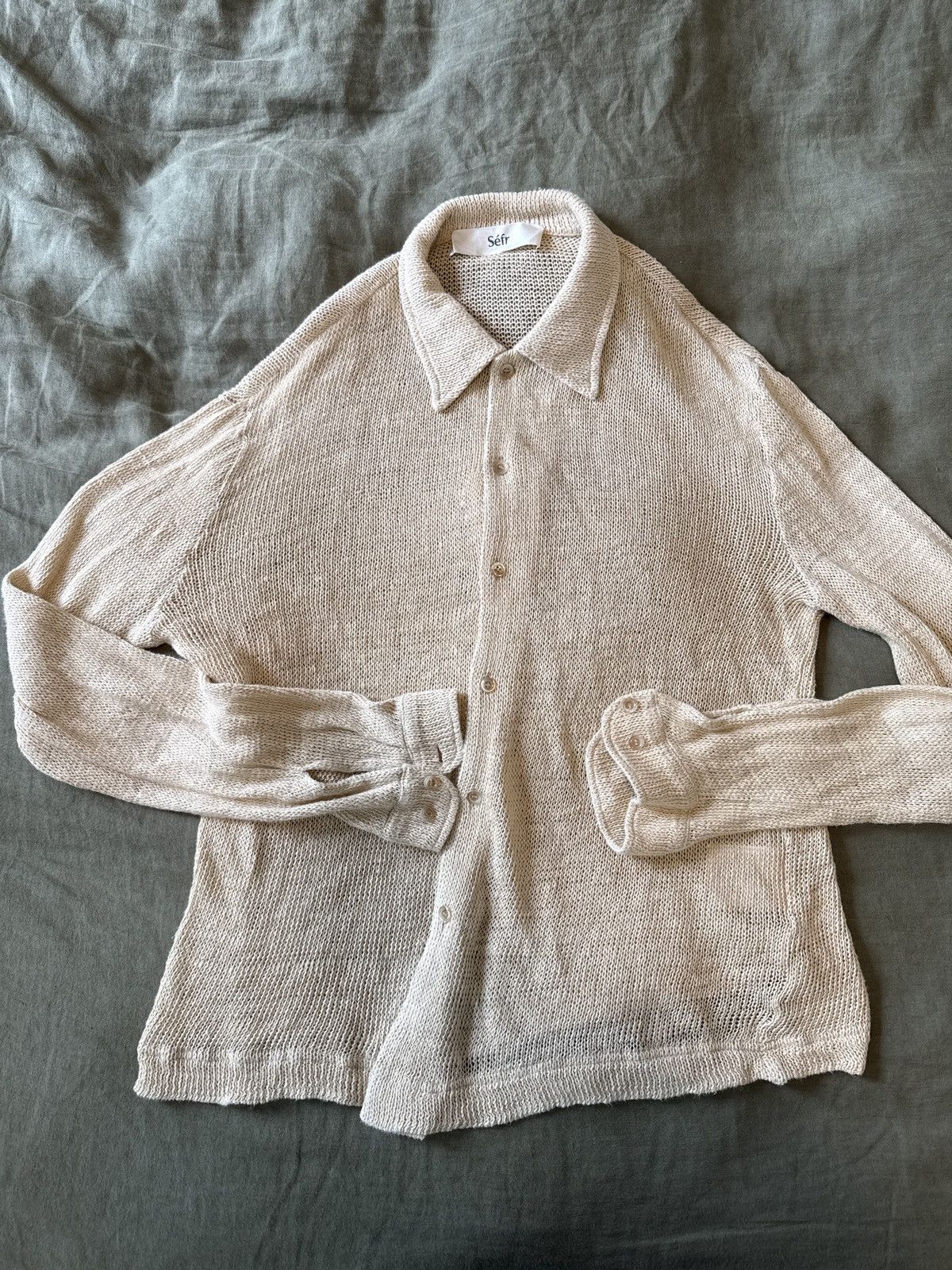 Sefr Garcia Linen Loose Weave Shirt