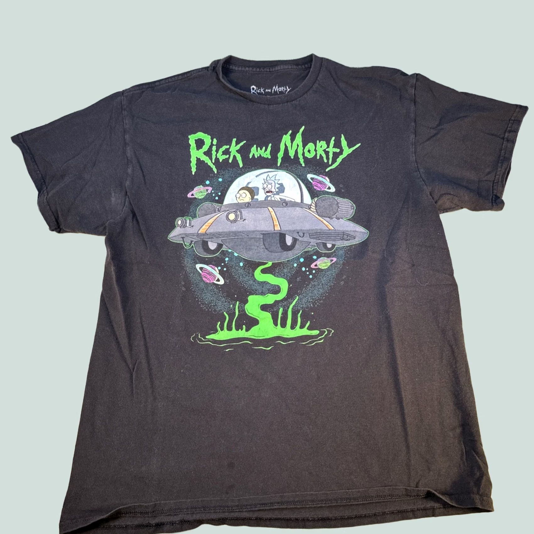 Ripple Junction Rick and Morty spaceship graphic black t-shirt Mens Large L Shirt Size US L / EU 52-54 / 3 - 1 Thumbnail