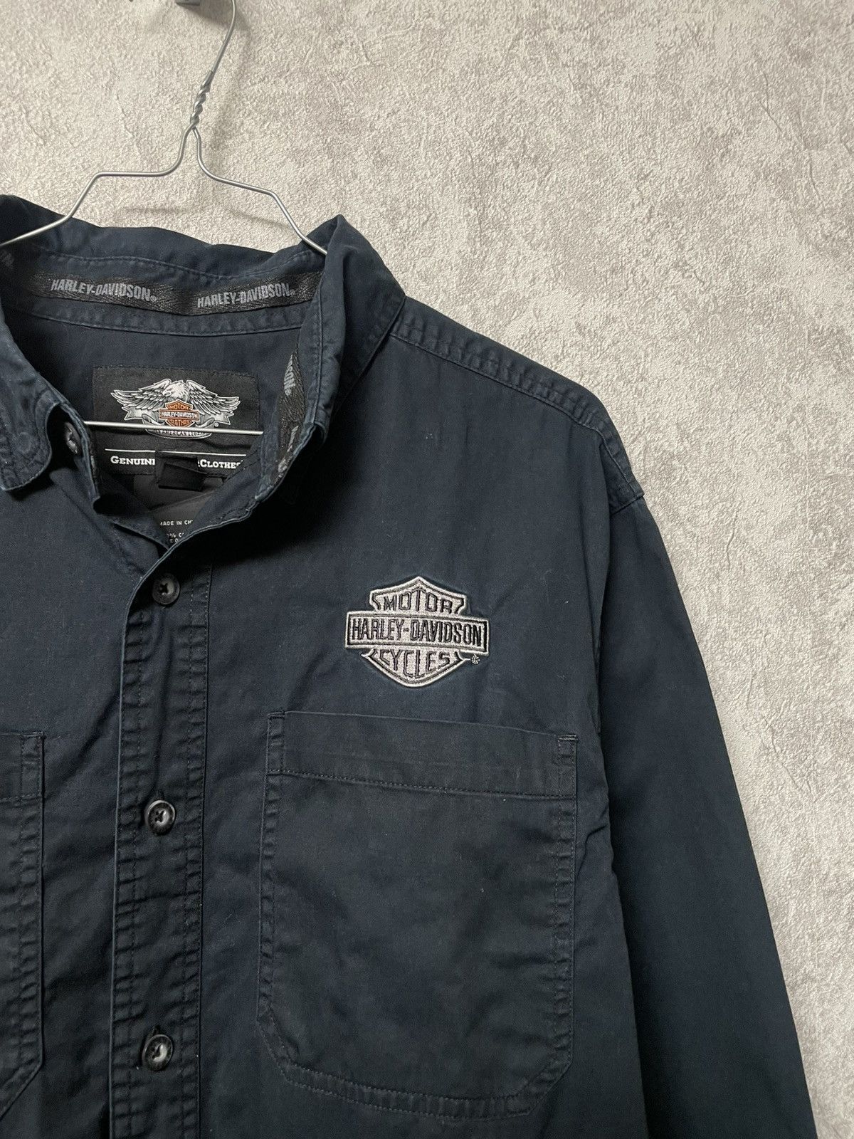Harley Davidson Vintage Harley Davidson Black Long Sleeve Shirt Button Ups Size US M / EU 48-50 / 2 - 7 Thumbnail