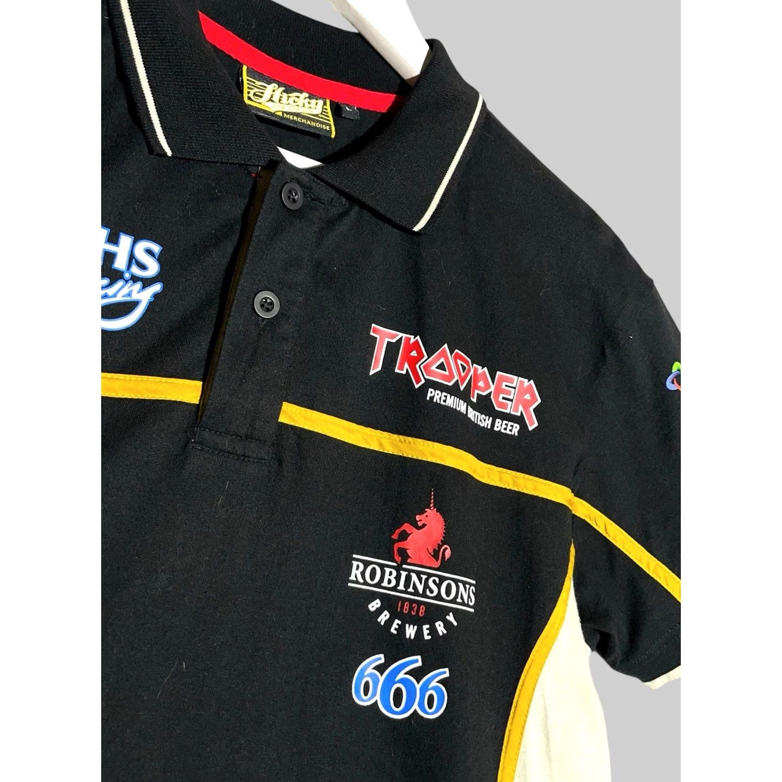 Vintage Iron Maiden Trooper Polo Shirt - Black, Size L Size US L / EU 52-54 / 3 - 4 Thumbnail