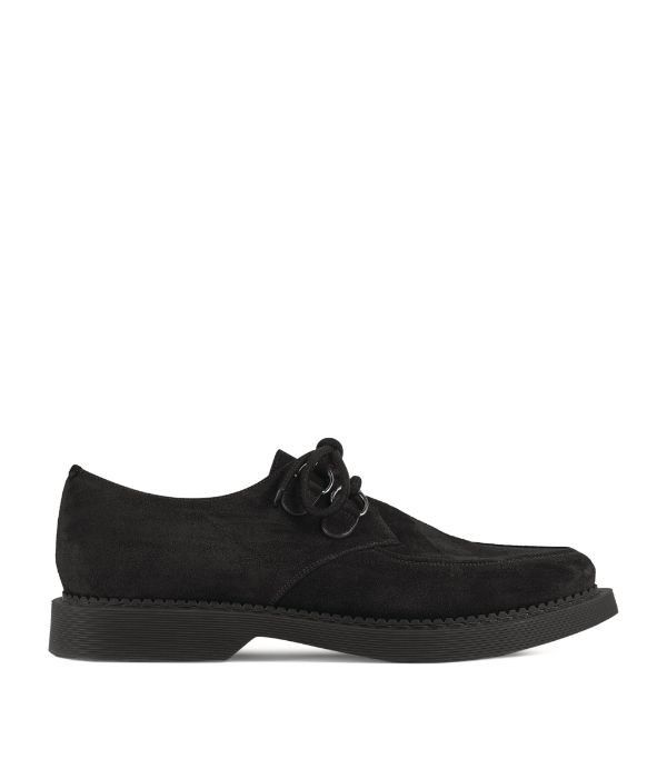 oc11z10524 Teddy Derbies in Suede in Black