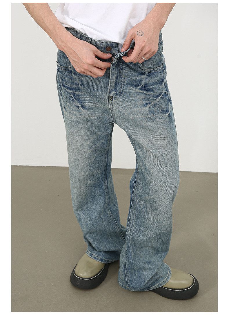 Japanese Brand × Jean Blue Lightning Crack Washed Distressed Flared Jeans Size US 32 / EU 48 - 5 Thumbnail