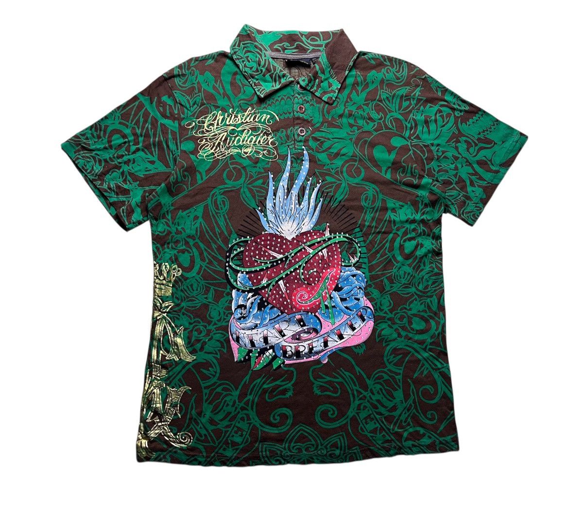 Christian Audigier × Ed Hardy Vtg y2k Christian Audigier polo shirt Size US XL / EU 56 / 4 - 2 Thumbnail