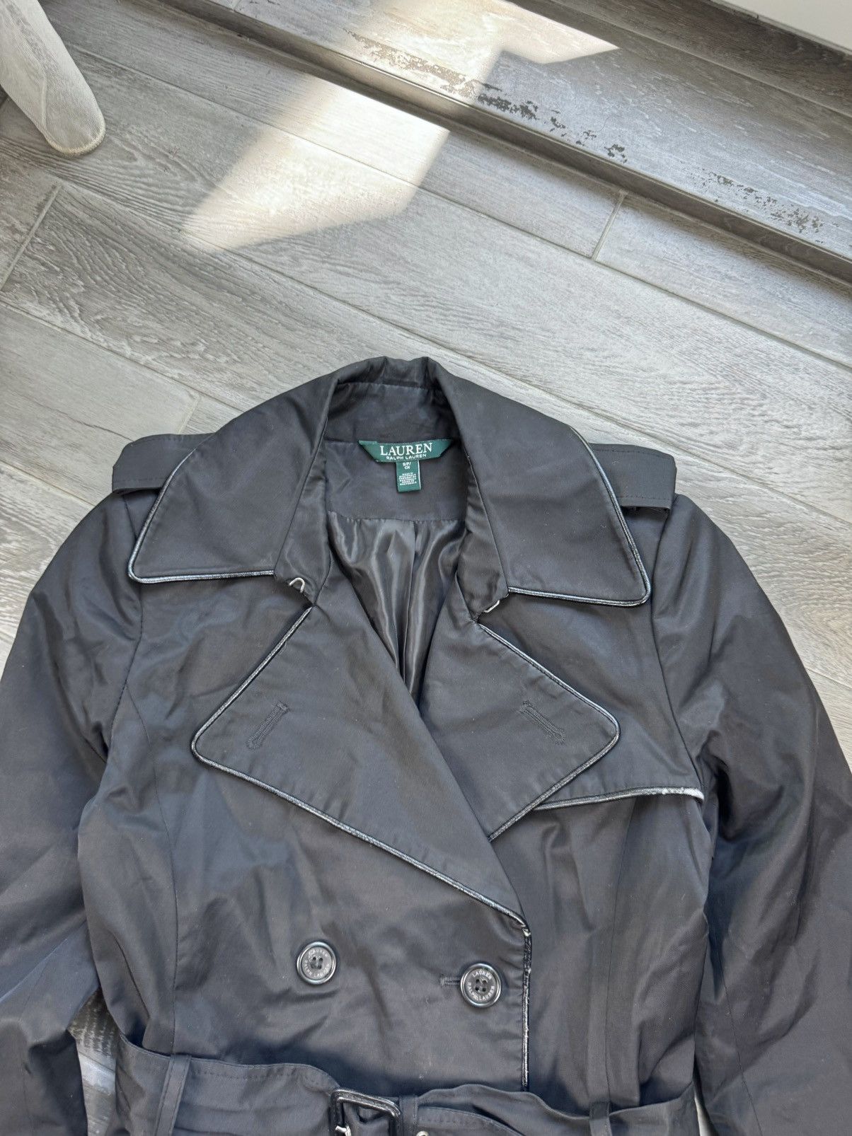 Lauren Ralph Lauren Lauren Ralph Lauren Black Trench Coat Jacket Size S / US 4 / IT 40 - 6 Thumbnail