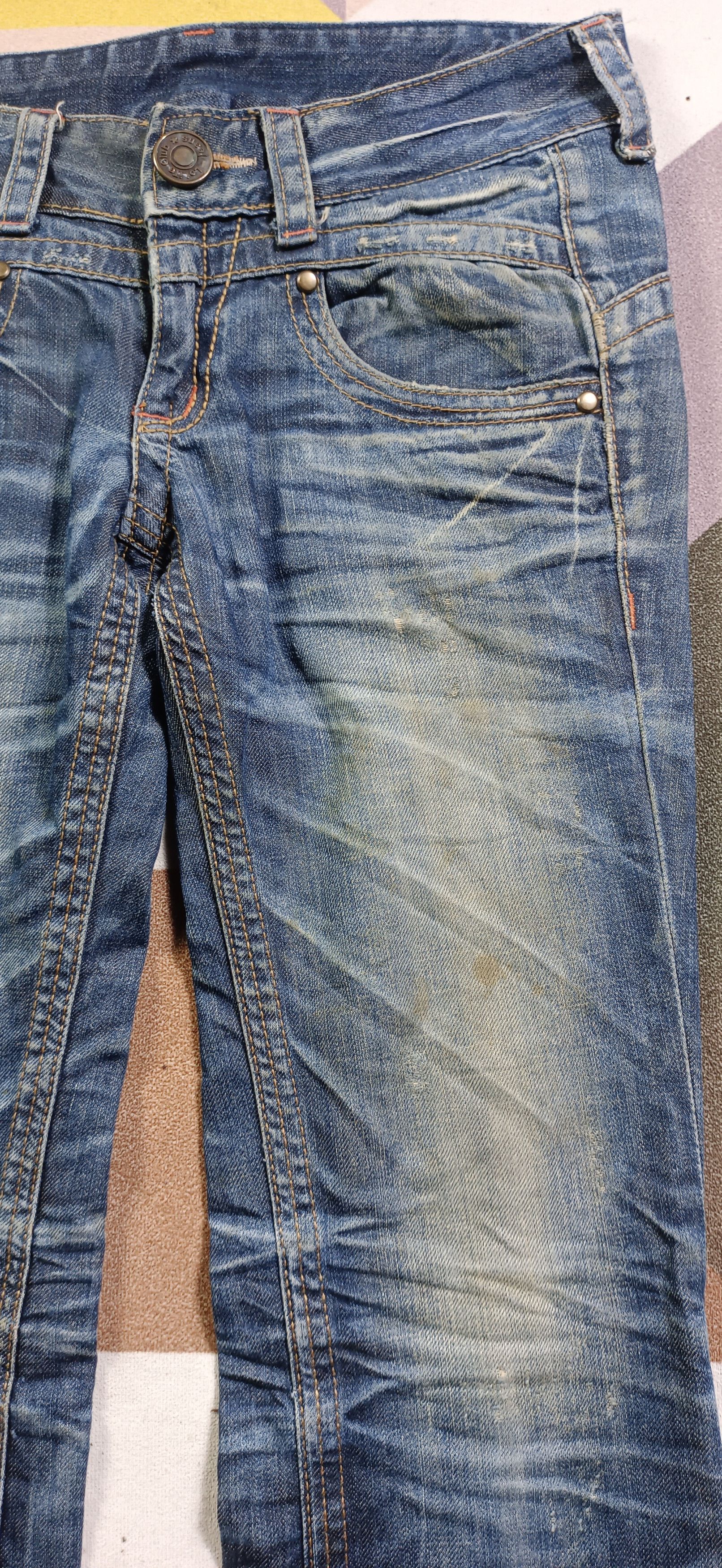 If Six Was Nine 🔥🔥LOLITA Exotic Vtg Denim Super Flare Distressed Jeans Size US 31 - 15 Thumbnail