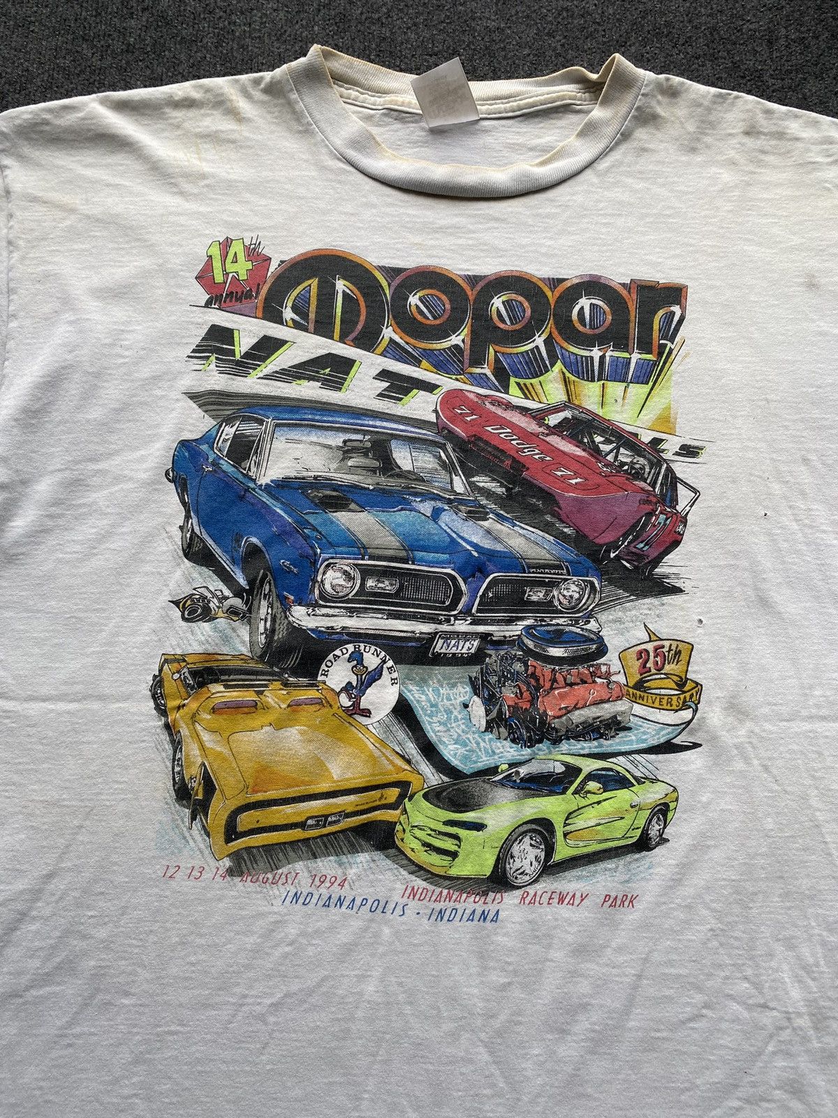 Band Tees 🔥1994 Mopar Raceway Park Cars White tee vintage mens Size US XXL / EU 58 / 5 - 2 Thumbnail