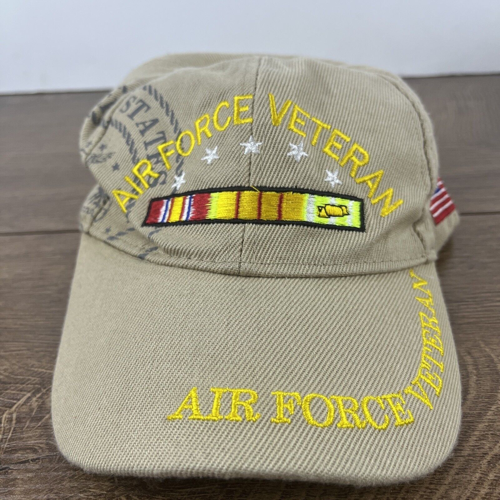 Other Air Force Veteran Hat Air Force Vet Tan Brown Hat Adjustable Size ONE SIZE - 4 Thumbnail