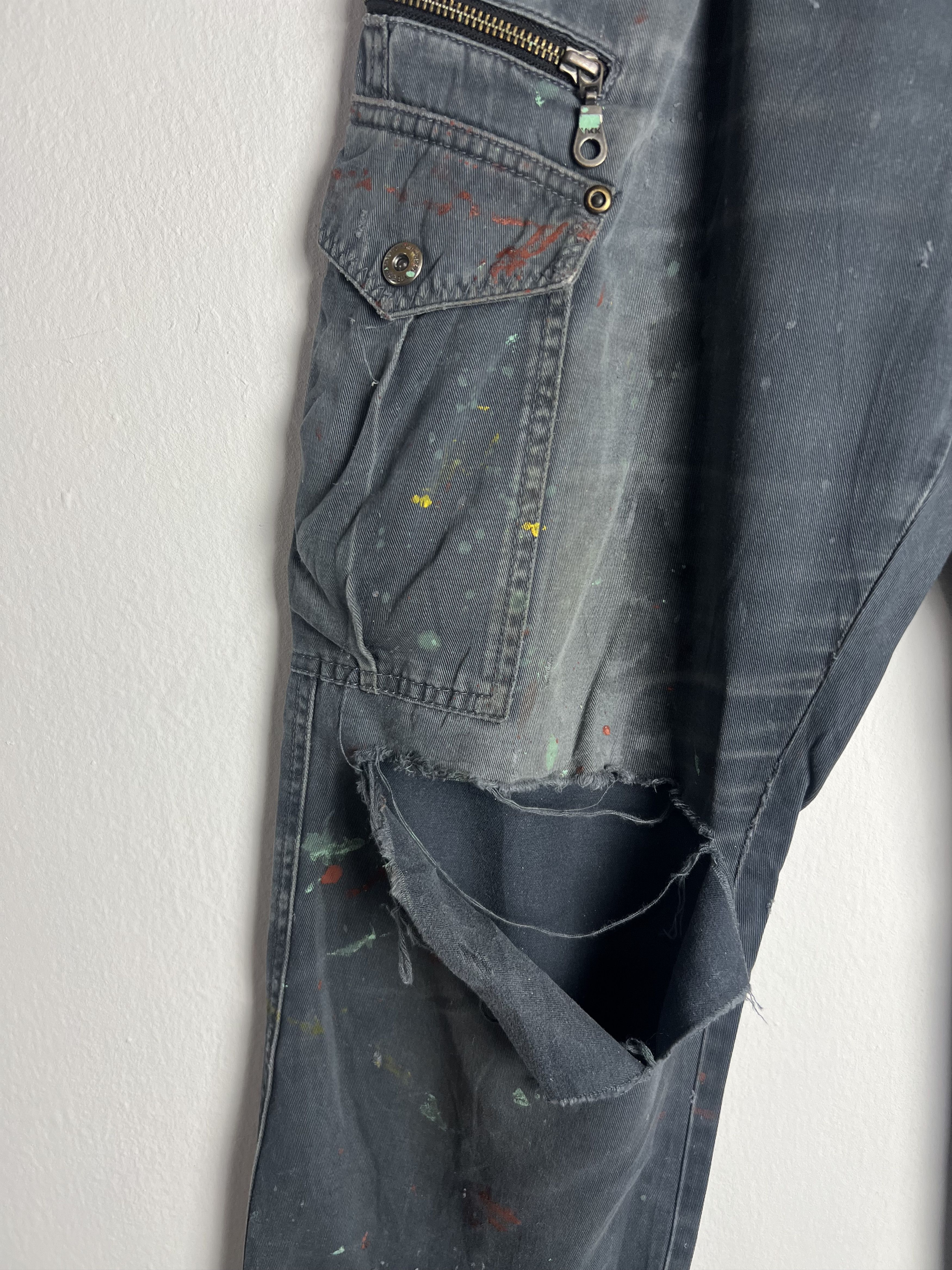 Seditionaries Distressed Paint Splatter Dirty Cargo Pant Size US 31 - 8 Thumbnail