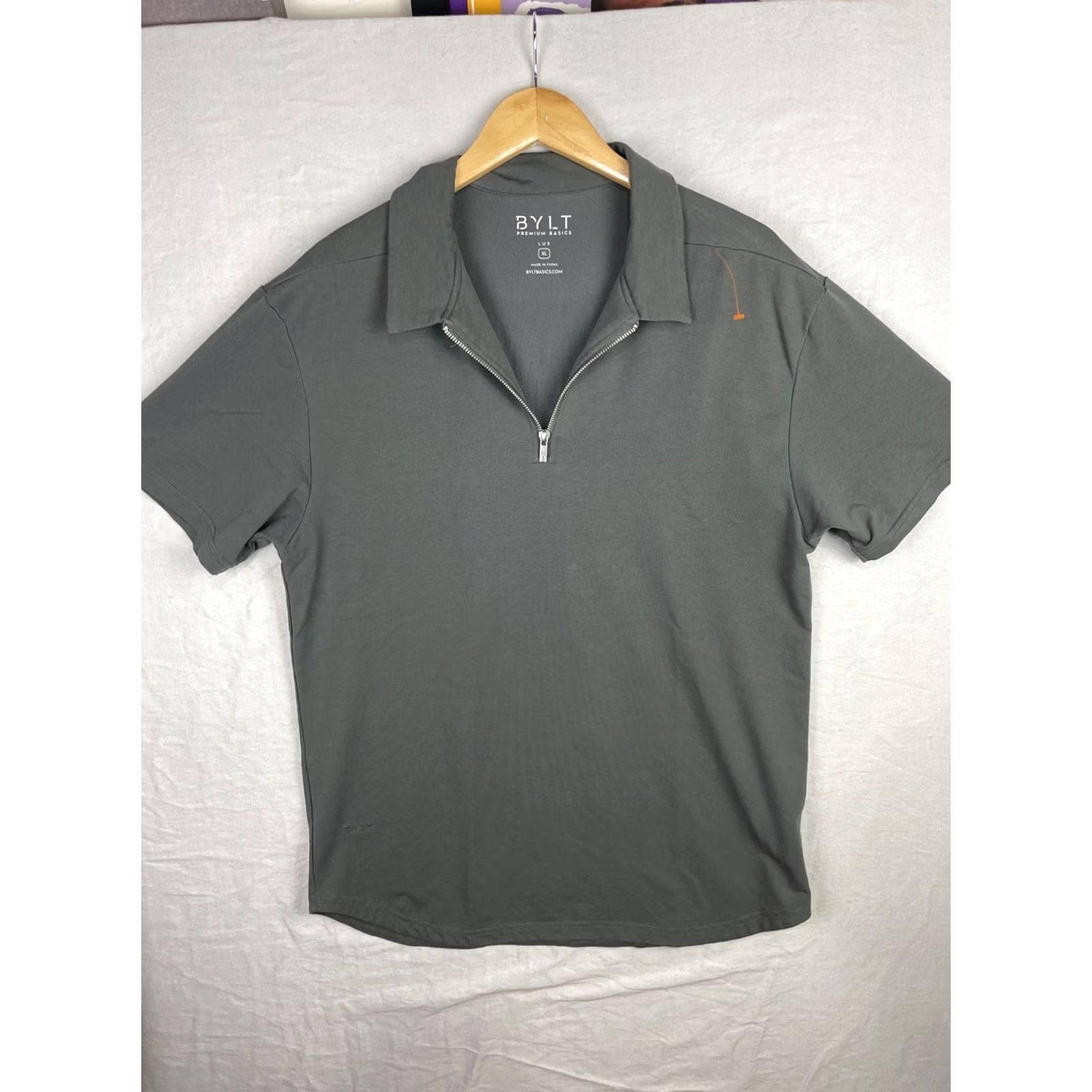 Vintage BYLT Polo Shirt Mens XL Gray 1/4 Zip Short Sleeve Sports Classic Logo Modern Outdoor Preppy Size US XL / EU 56 / 4 - 2 Thumbnail