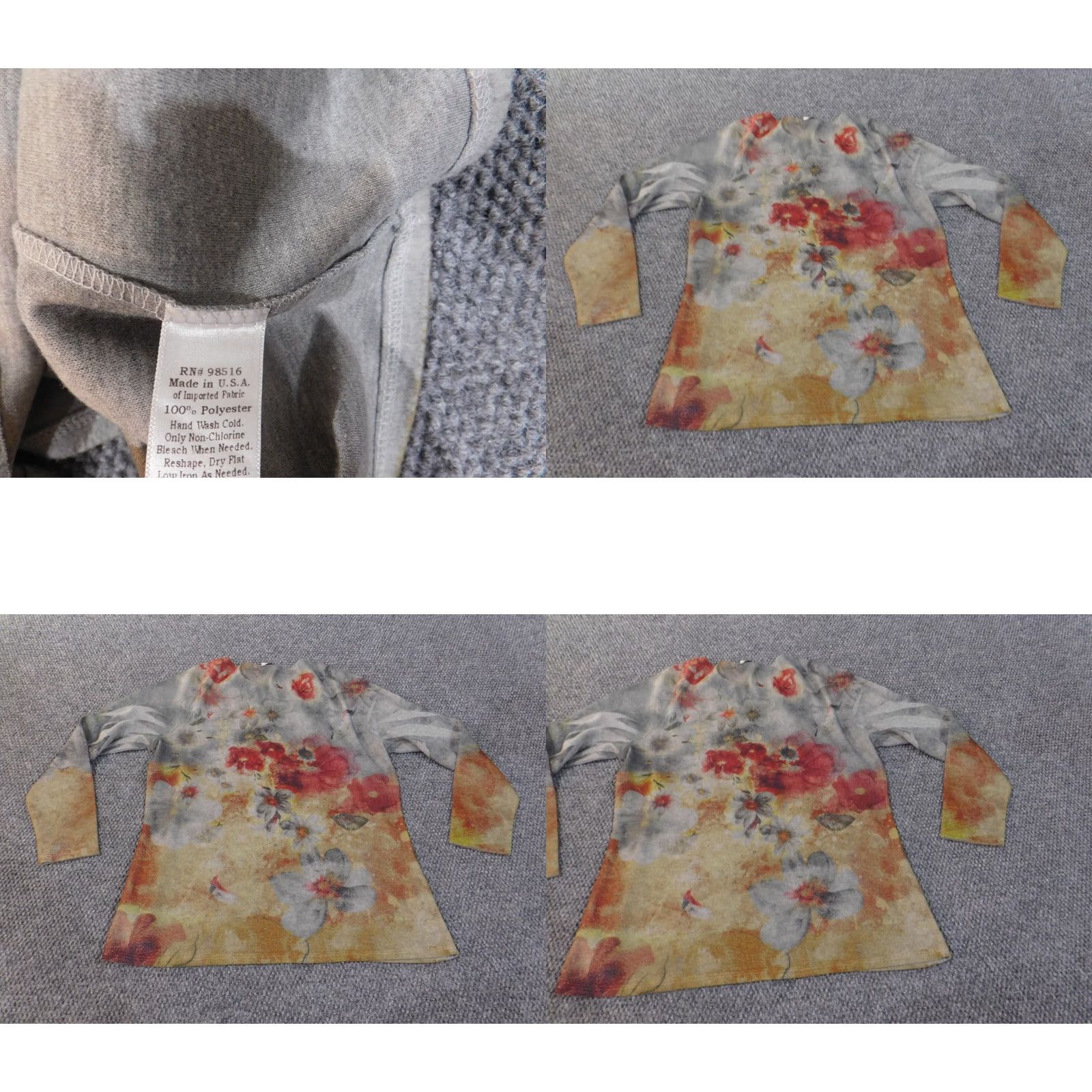 Coldwater Creek Coldwater Creek Sweater Gray Floral Crewneck Knit Pullover L Womens Vintage No Size L / US 10 / IT 46 - 8 Thumbnail