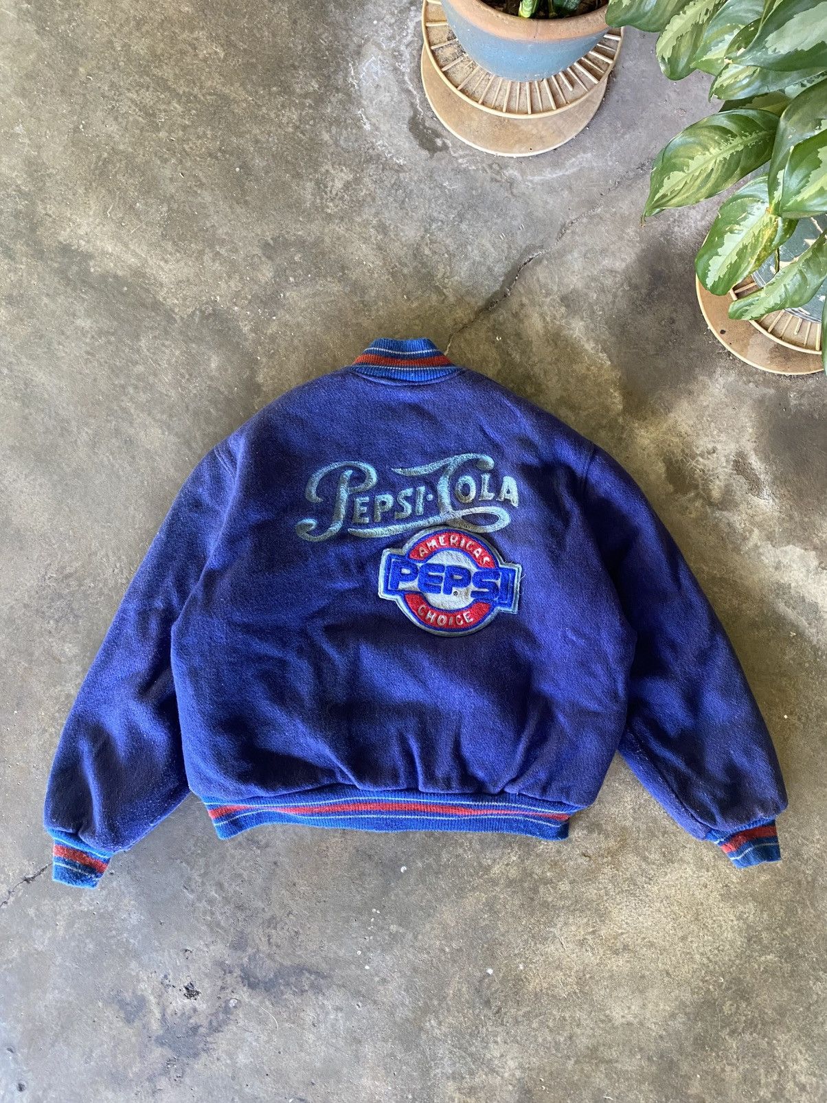 Pepsi VINTAGE Pepsi Cola Varsity Jacket 100 cotton Wool 🔥 Size US L / EU 52-54 / 3 - 1 Thumbnail