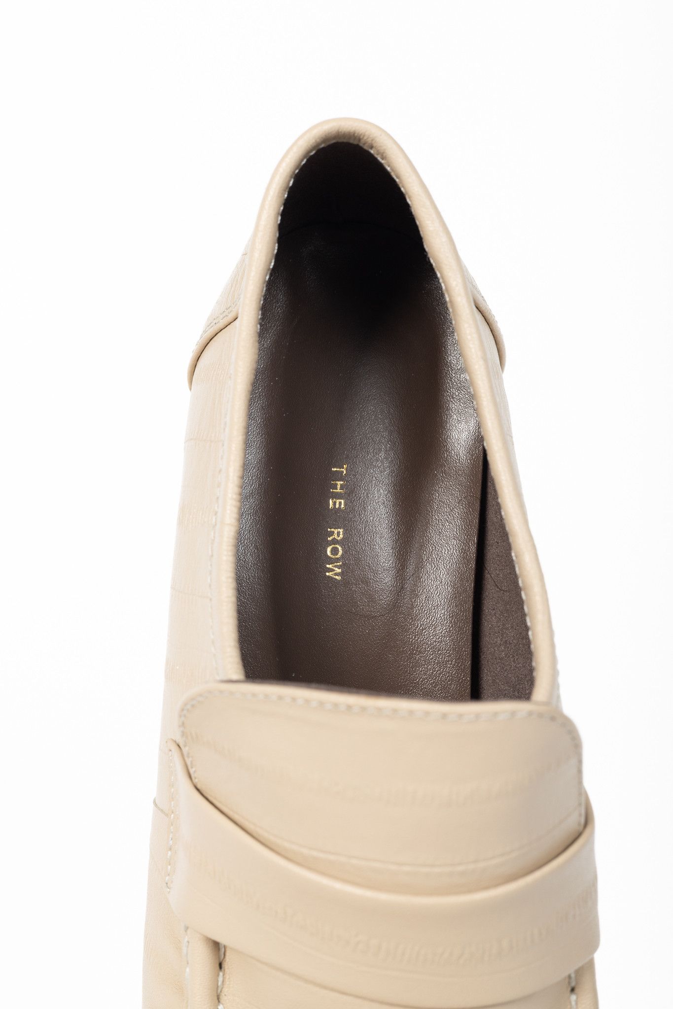The Row The Row Soft Beige Leather Ruched-Detail Flat Loafers Size US 8.5 / IT 38.5 - 8 Thumbnail