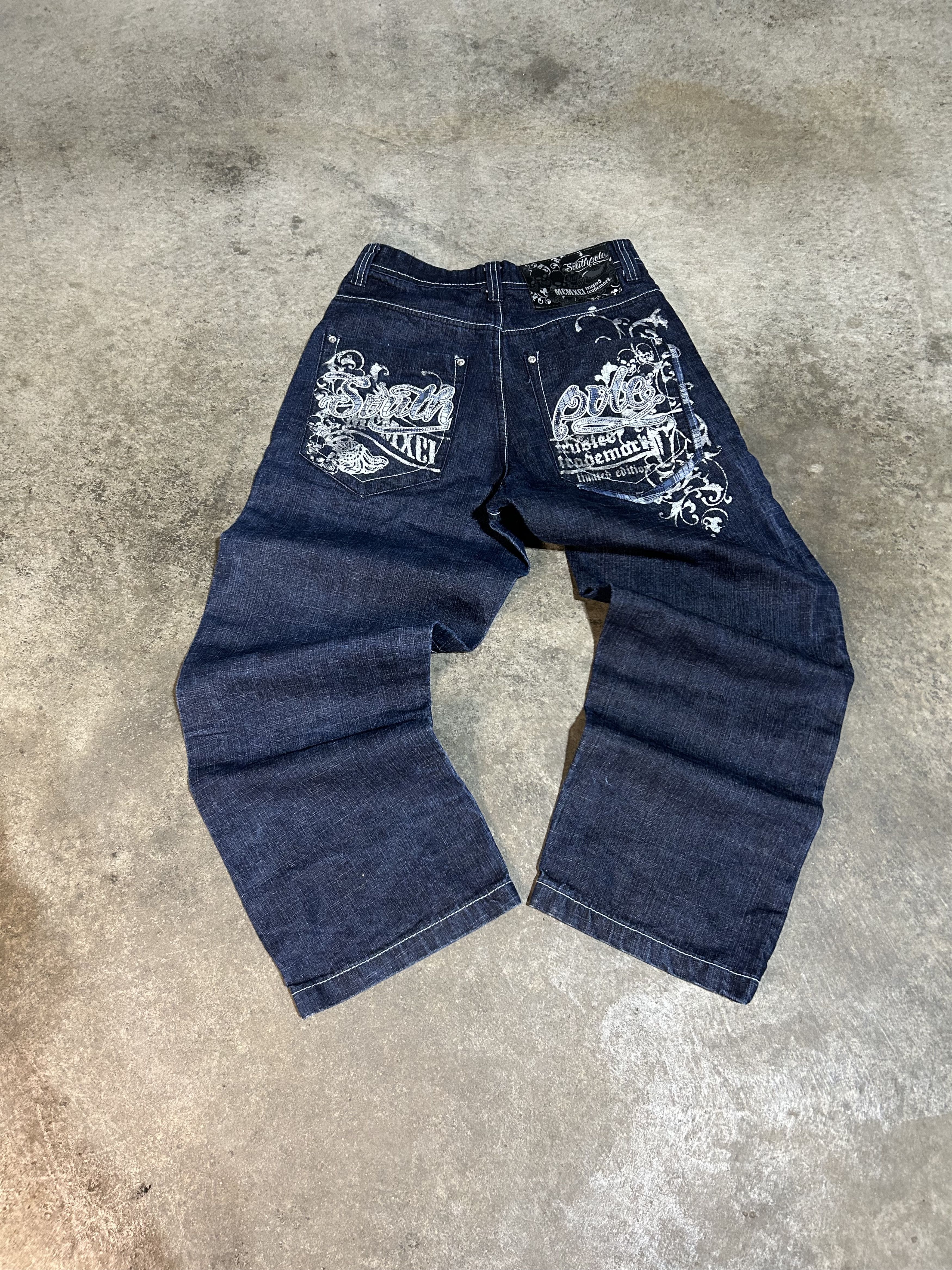 image of Sick Vintage Y2K Embroidered Southpole Blue Jeans, Men's (Size 30)