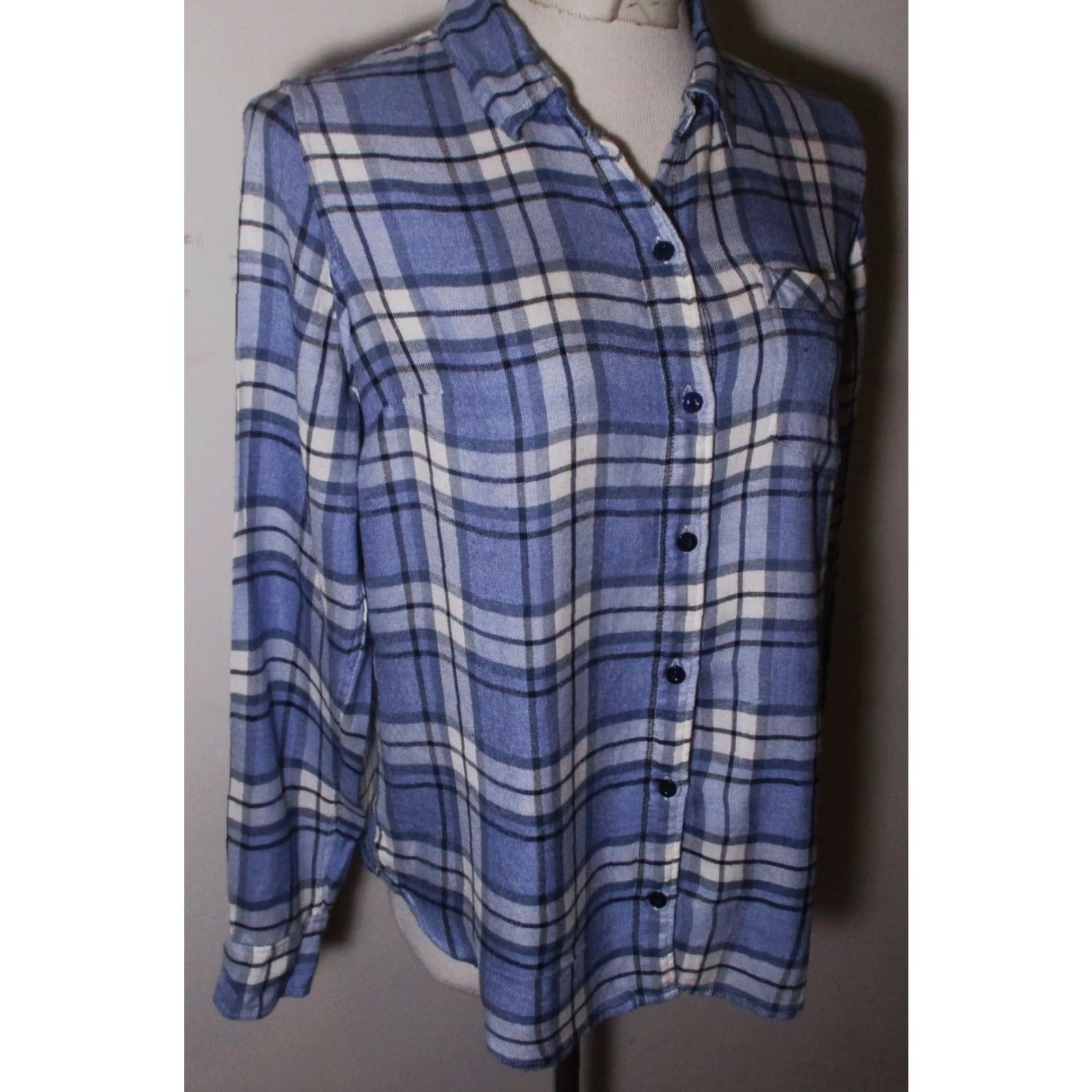 Lucky Brand Lucky Brand Blue Long Sleeve Button Shirt S/P Women Size S / US 4 / IT 40 - 3 Thumbnail
