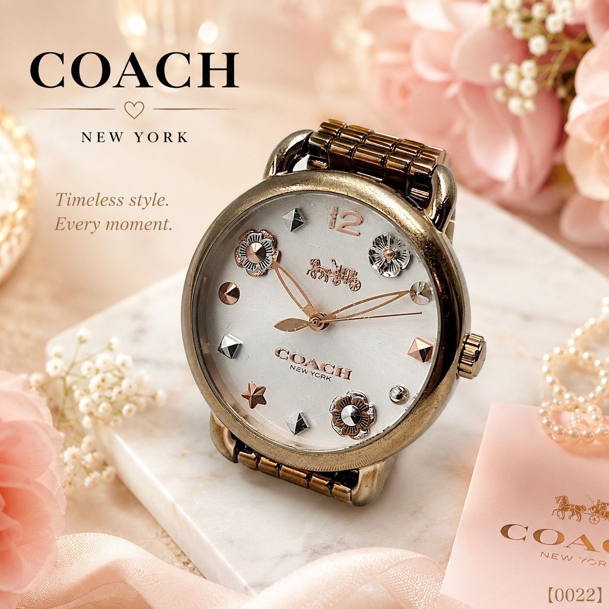 Coach Coach Tea Rose Floral Dial Rose Gold Watch 36mm Size ONE SIZE - 1 Thumbnail