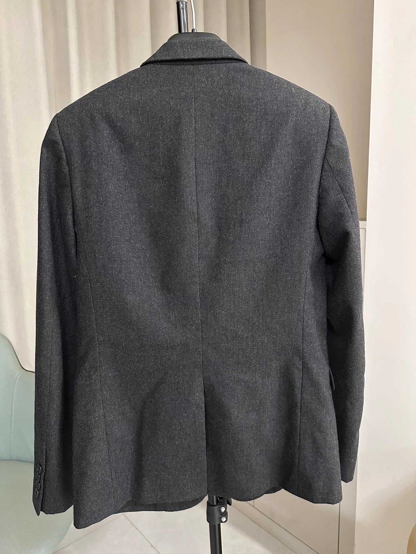 Saint Laurent Paris Saint Laurent SLP 15FW Peak Collar Grey Wool Suit Jacket Size 46R - 2 Thumbnail