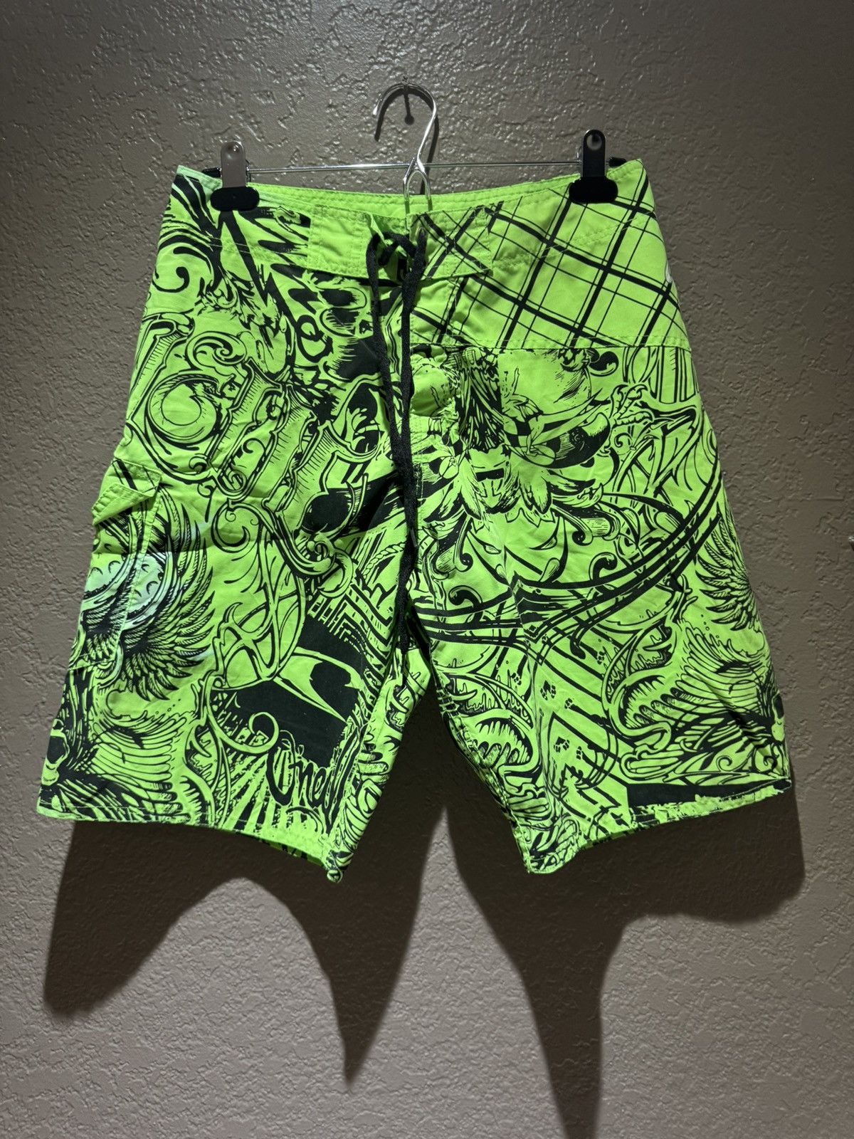 O'Neill Vintage Neon Green/Black AOP O’Neill Shorts 30 Surf Shorts Size US 30 / EU 46 - 1 Thumbnail