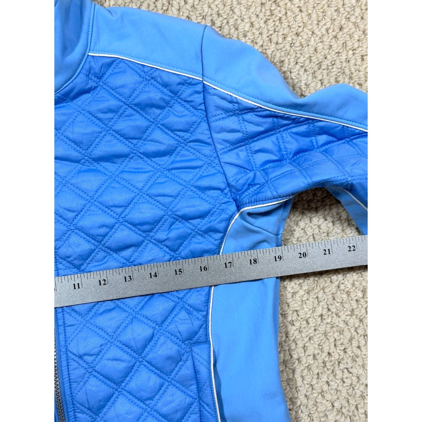 Obermeyer Obermeyer Jacket Womens Size 10 Blue Hybrid Quilted Soft Shell Full Zip Jacket Size L / US 10 / IT 46 - 7 Thumbnail