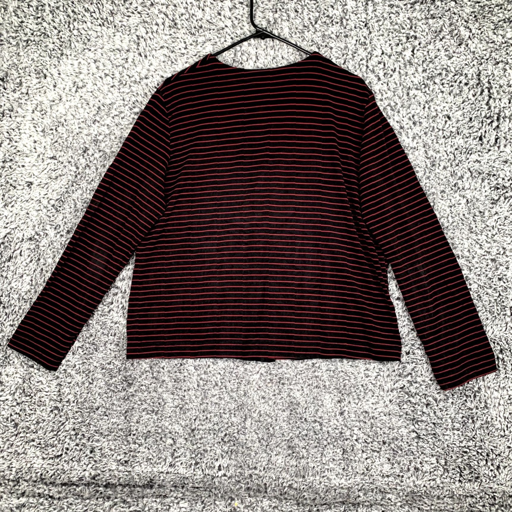 Vintage VTG Carole Little Shirt Womens Large Black Red Stripe Mother of Pearl Button USA Dressy Bohemian 90s Style Blouse Women Size L / US 10 / IT 46 - 4 Thumbnail