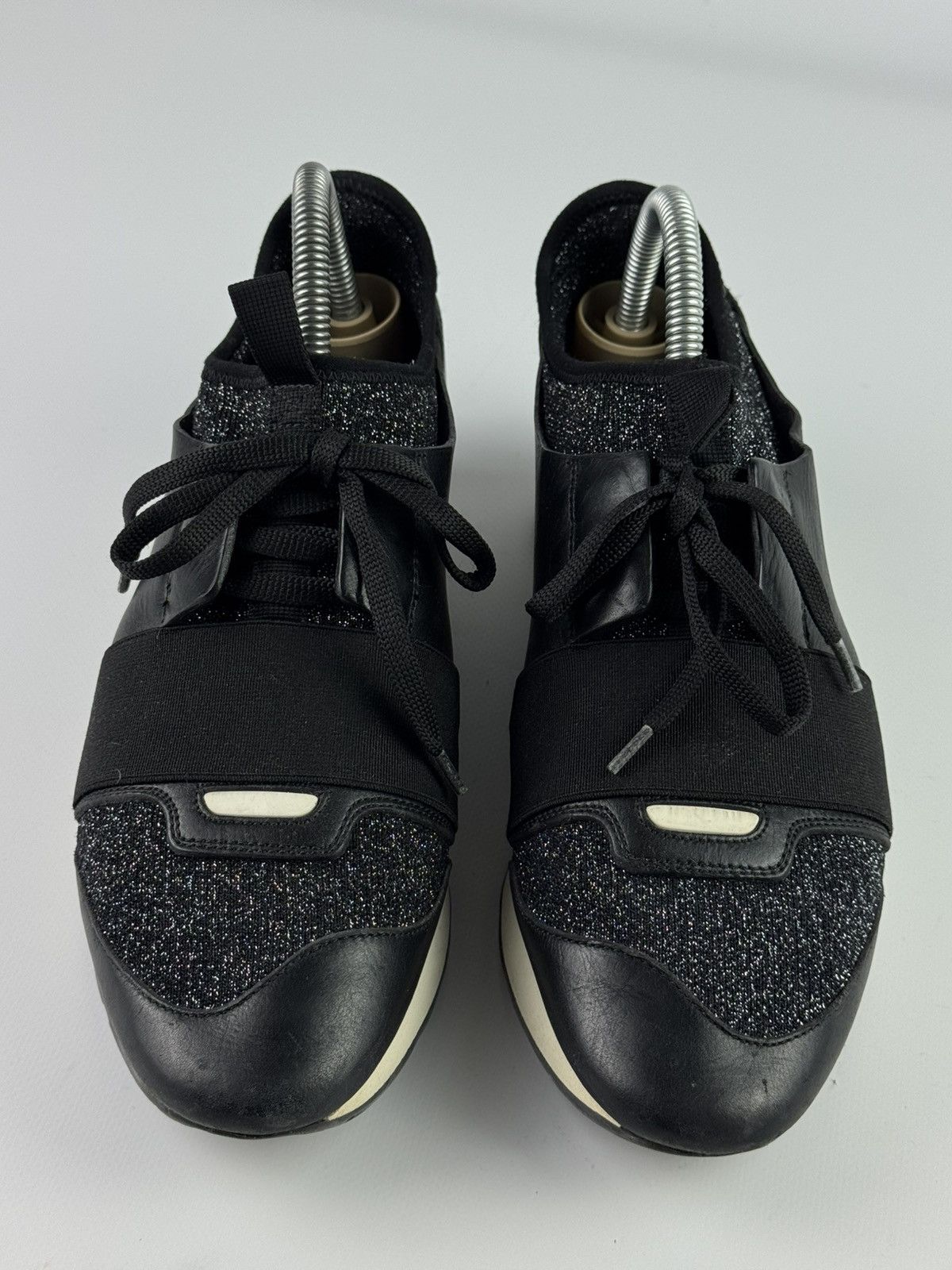 Balenciaga Balenciaga Black Glitter Runners Leather Low Top Sneakers Size US 9 / IT 39 - 7 Thumbnail