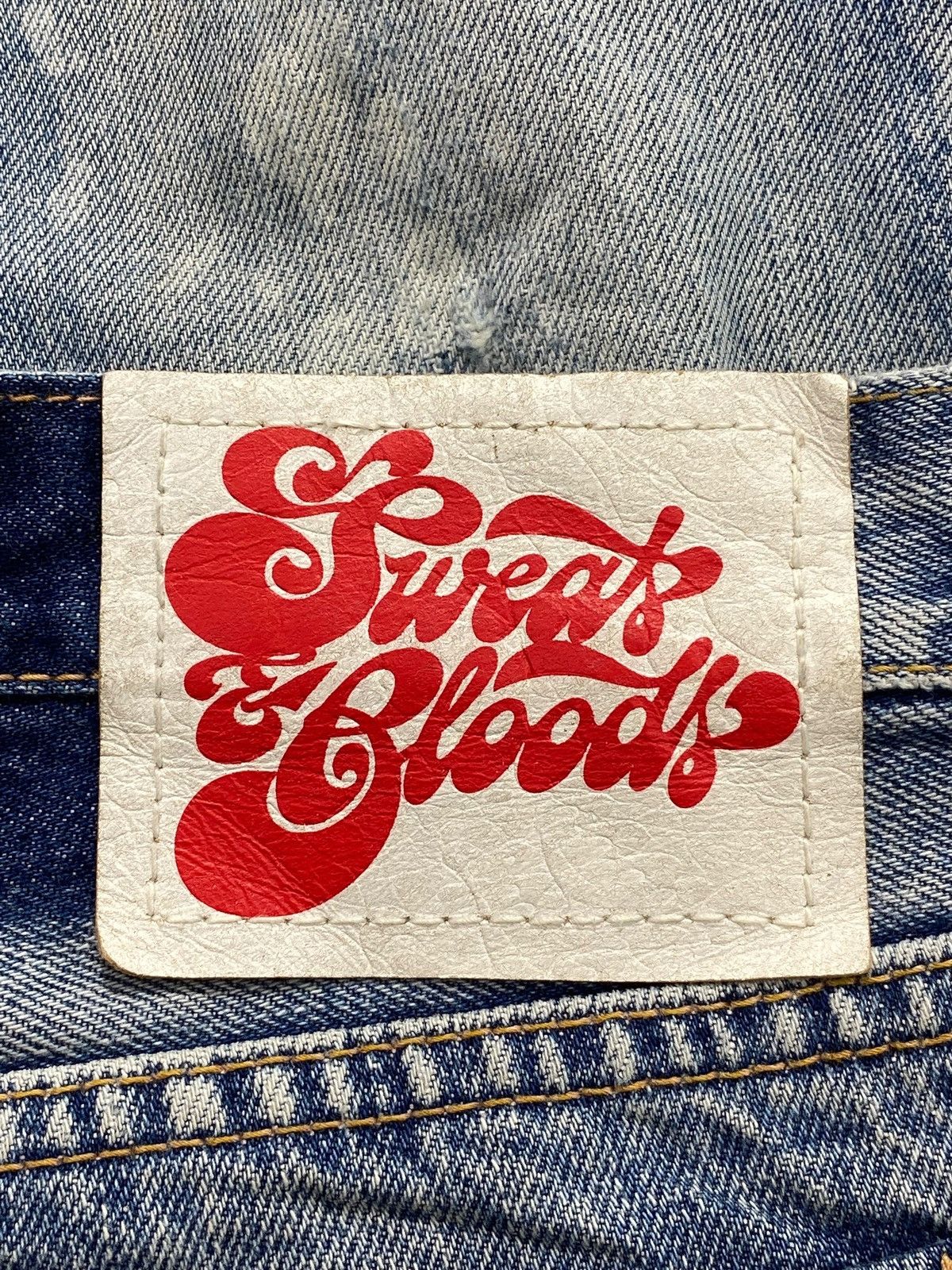 Japanese Brand Japanese Brand Sweat & Bloods Blue Wash Distress Style Jeans Size US 30 / EU 46 - 14 Thumbnail