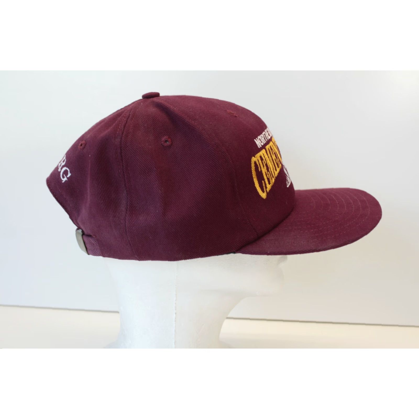 Vintage VINTAGE Northern California Cement Masons Strapback Hat Unbranded Maroon Adjustable 80s 90s Casual Mens Womens Boys Girls Size ONE SIZE - 5 Thumbnail
