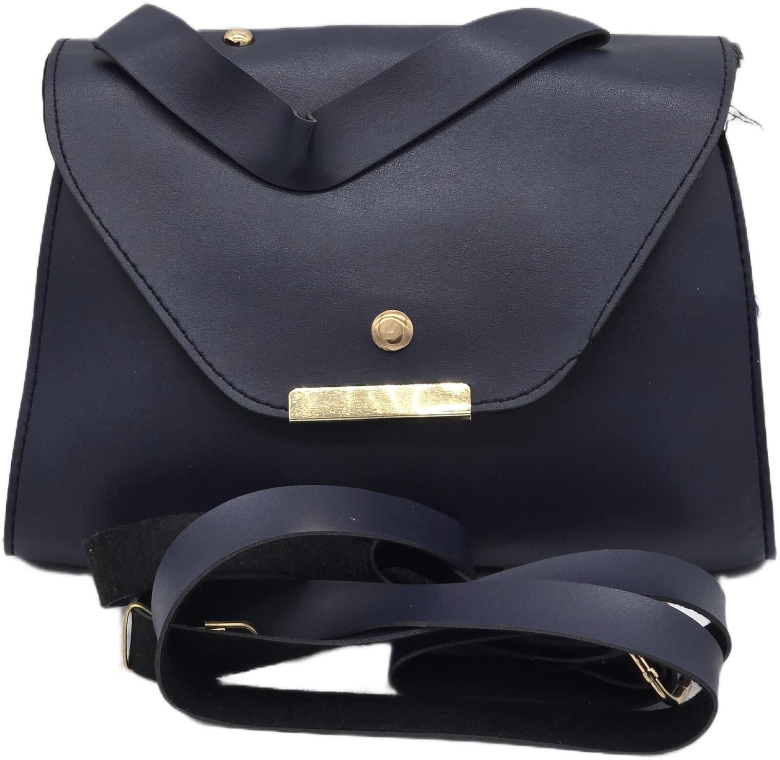The Unbranded Brand Elegant Black Faux Leather Mini Handbag with Gold Hardware Size ONE SIZE - 6 Thumbnail