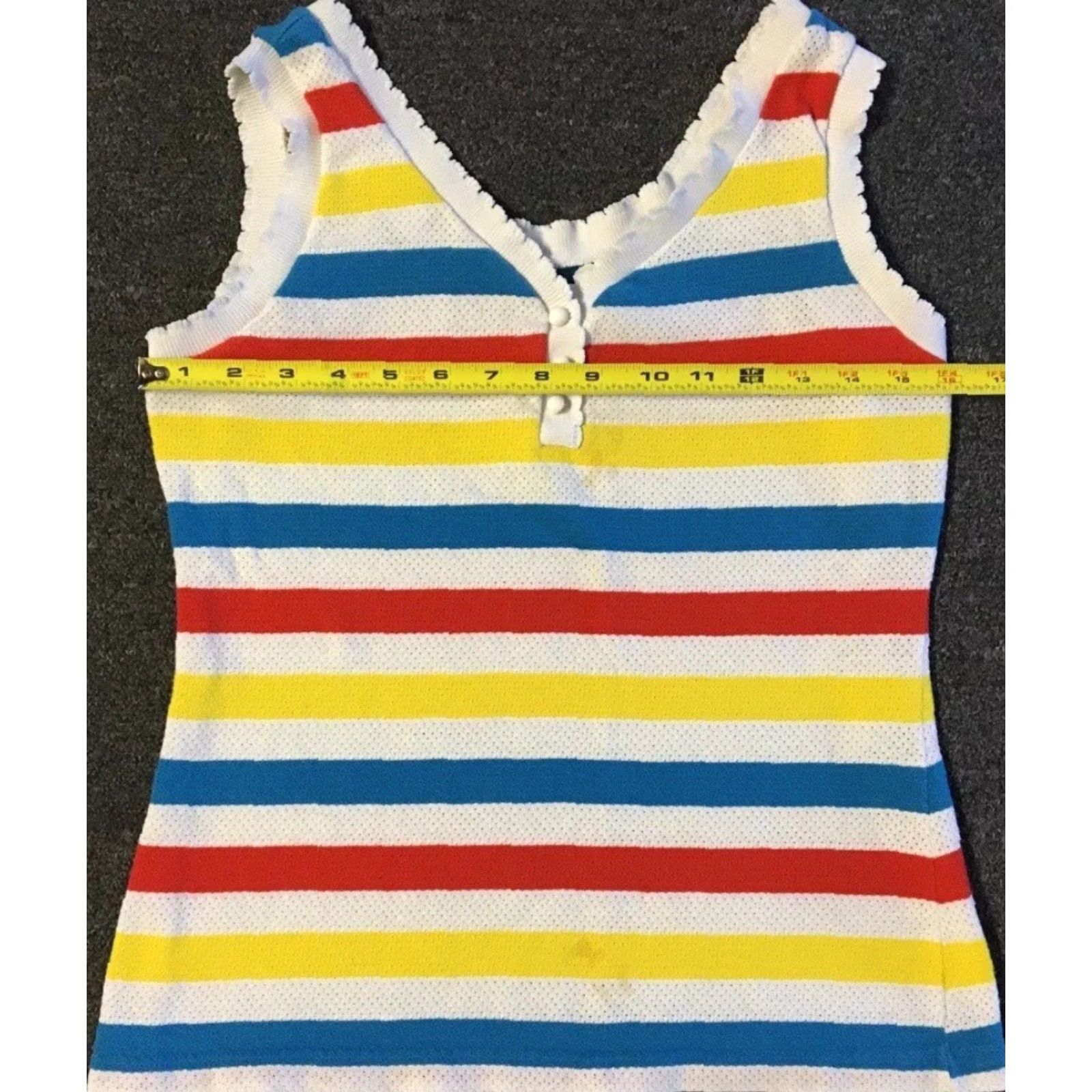 Vintage VINTAGE 70s 80s WOMEN'S Faded Striped Tank Top Shirt S Sleeveless White Size S / US 4 / IT 40 - 5 Thumbnail