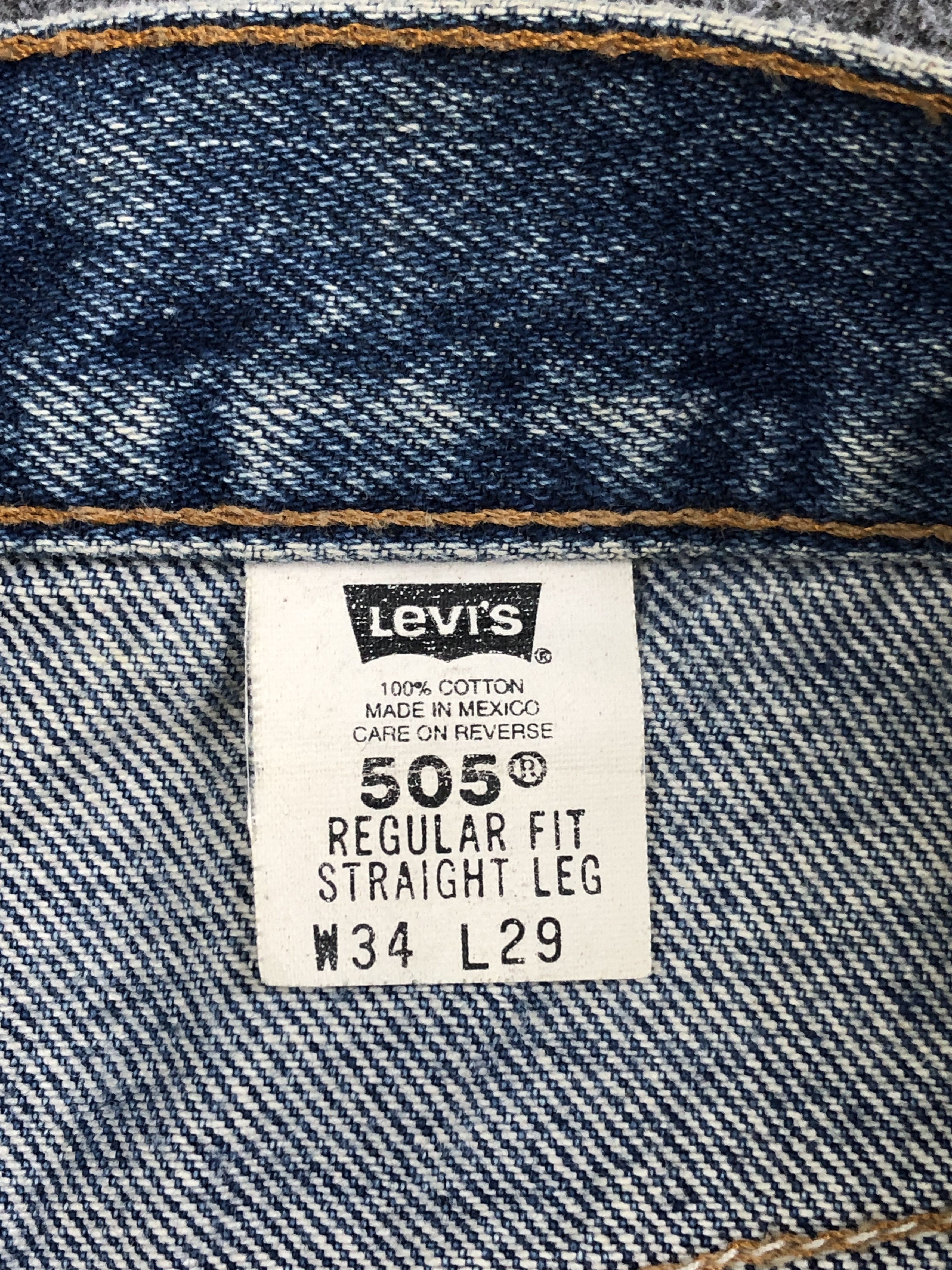 Levi's × Vintage 90s Vintage Levis 505 Faded Blue Jeans DP2526 Size US 33 - 7 Thumbnail