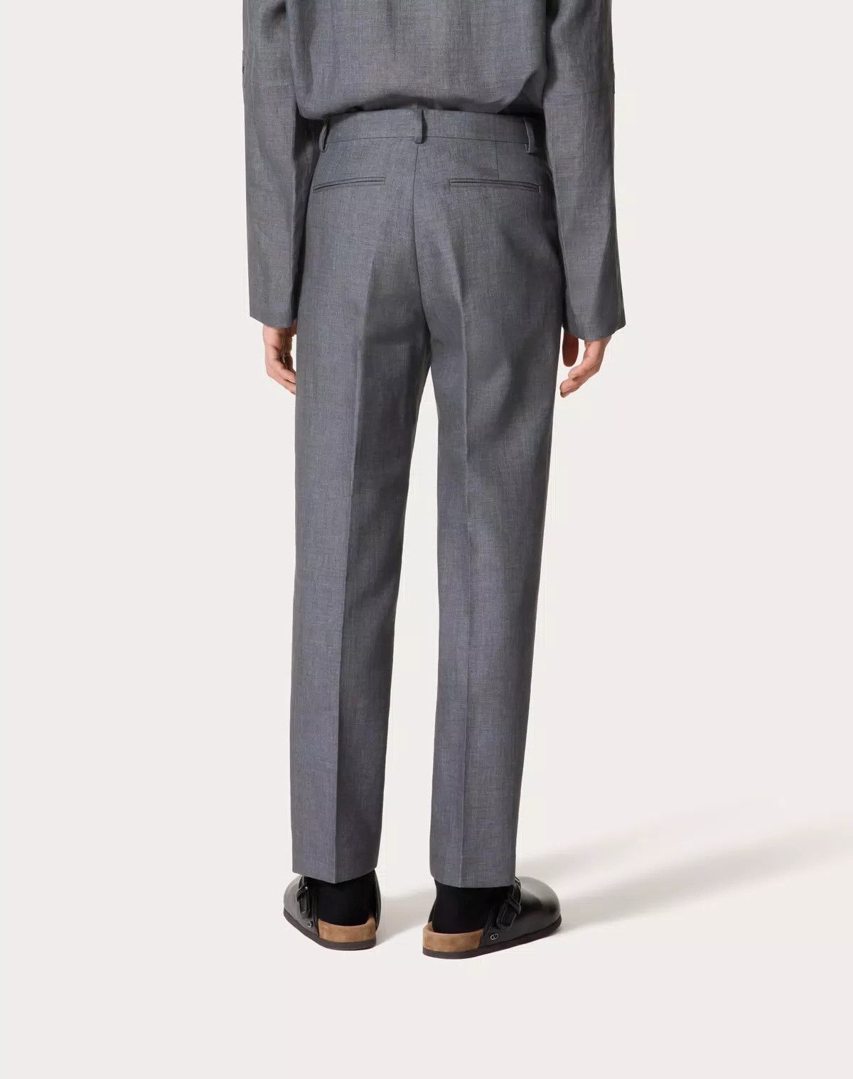 Valentino oc11z0625 Linen Trousers in Medium Grey Size US 36 / EU 52 - 4 Thumbnail