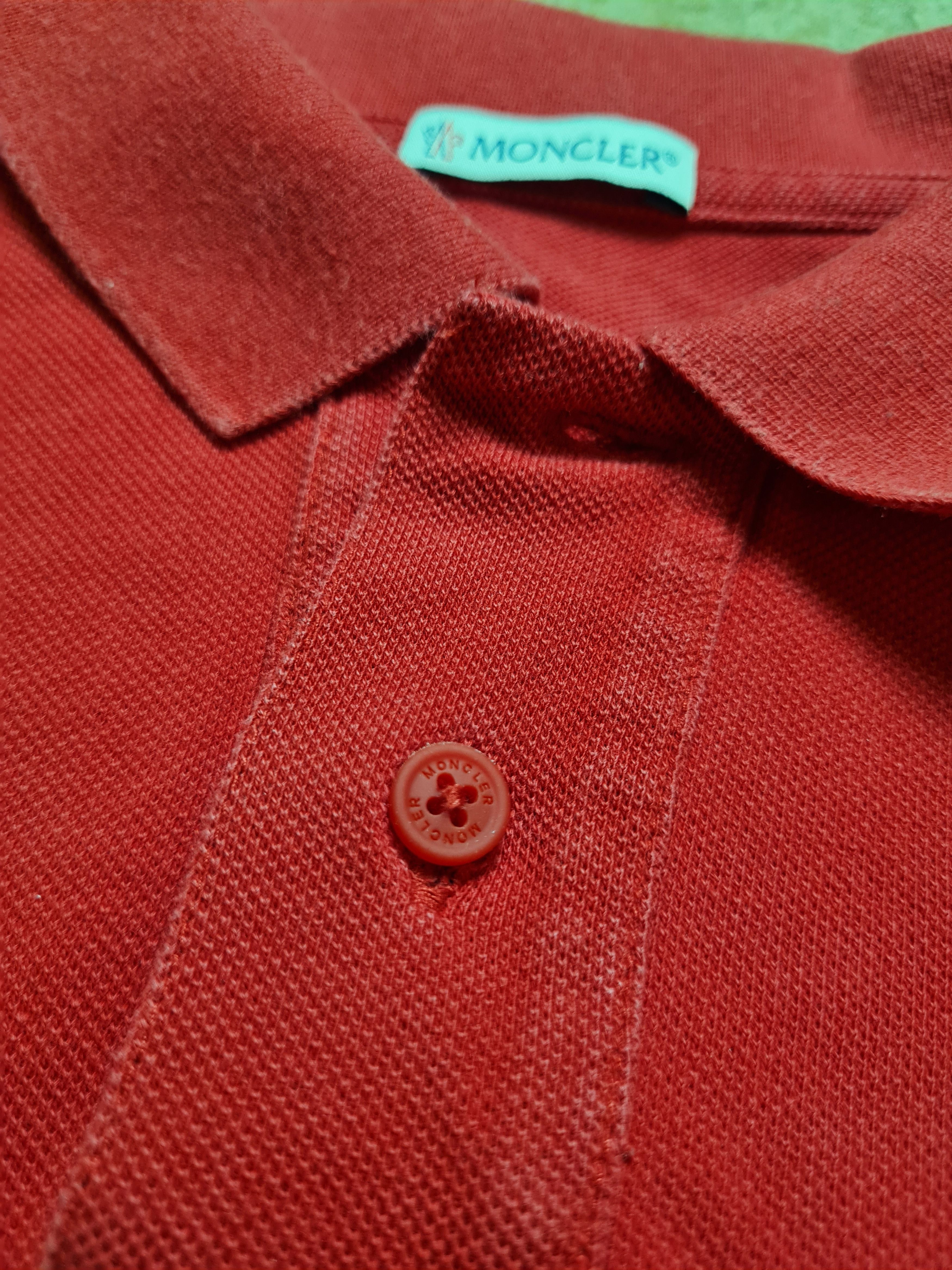 Moncler Mens T-Shirt MONCLER Logo Patch Polo Shirt In Red Size S Size US S / EU 44-46 / 1 - 23 Thumbnail