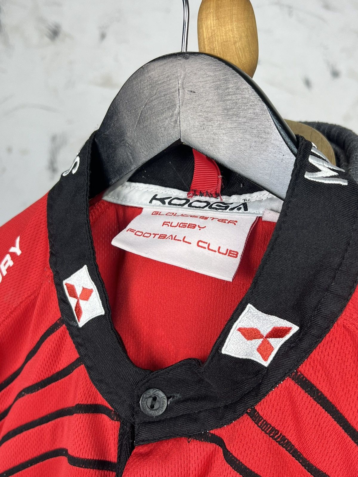 Vintage Vintage Gloucester KooGa Rugby Home Jersey Mitsubishi L - XL Size US XL / EU 56 / 4 - 6 Thumbnail