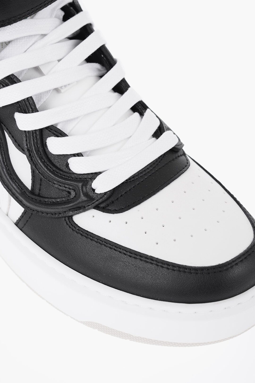 Stella McCartney og1mm0824 Leather High-Top Sneakers in Black & White Size US 9 / IT 39 - 4 Thumbnail