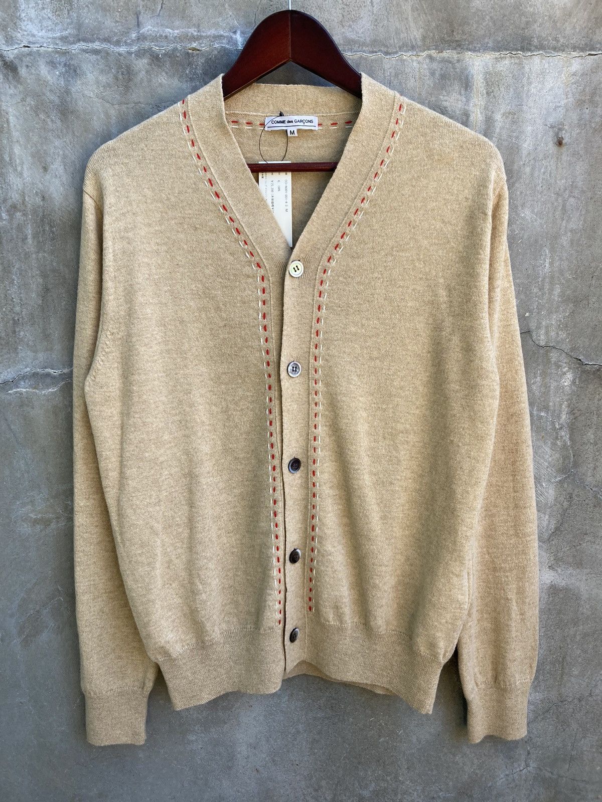 image of Comme Des Garcons Aw2009 Stitched Cardigan in Brown, Men's (Size Medium)