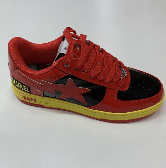 Bape × Marvel Comics BAPE × Fantastic Four Patent Leather Low-Top Casual Sneakers Size US 10 / EU 43 - 6 Thumbnail