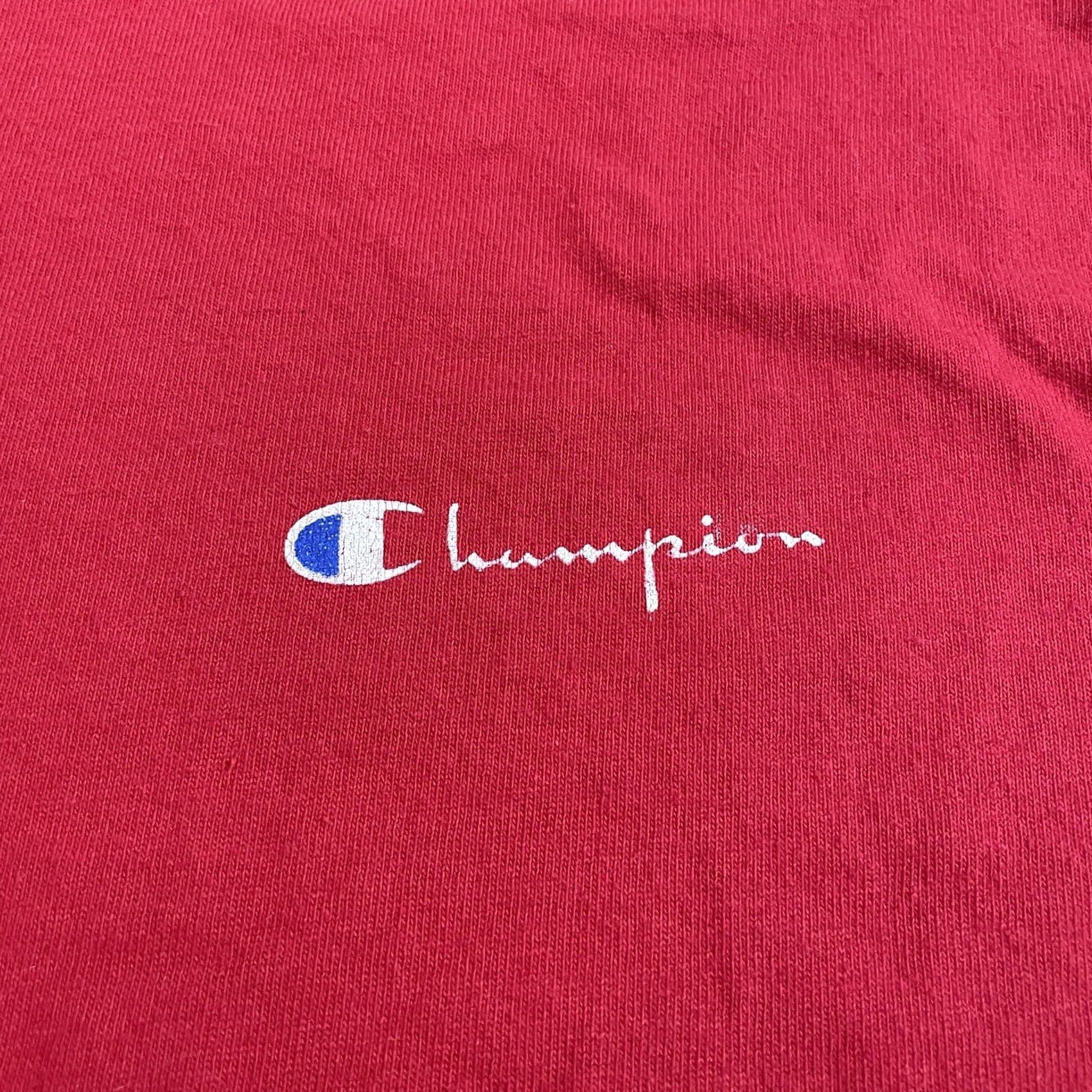 Champion VINTAGE Champion Shirt Adult Large Red Spell Out Left Chest Logo Outdoors 90s Mens Size US L / EU 52-54 / 3 - 4 Thumbnail