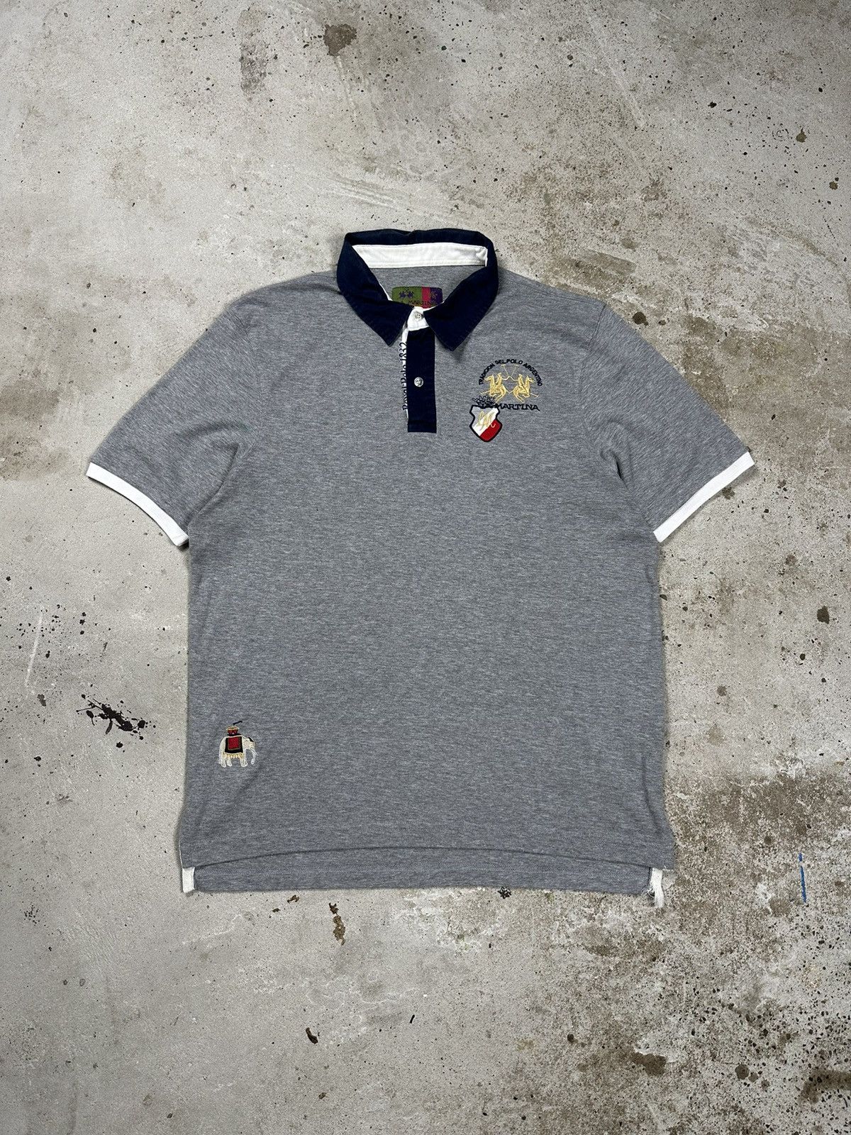 La Martina Vintage y2k La Martina Indian Cavalry Argentina Grey Polo Size US XL / EU 56 / 4 - 1 Thumbnail