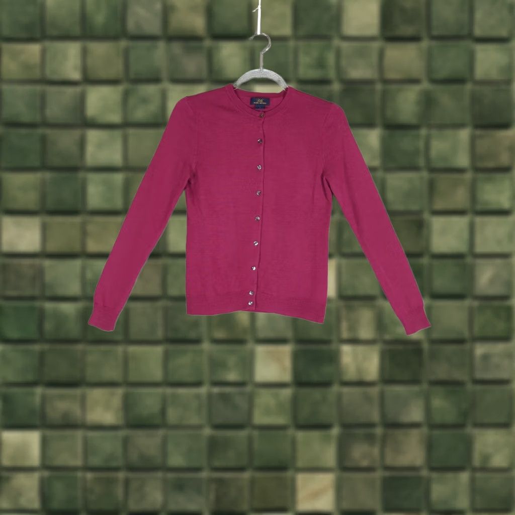Brooks Brothers Brooks Brothers Merino Wool Cardigan Sweater XS Plum Button Front Classic Women's Size XS / US 0-2 / IT 36-38 - 1 Thumbnail