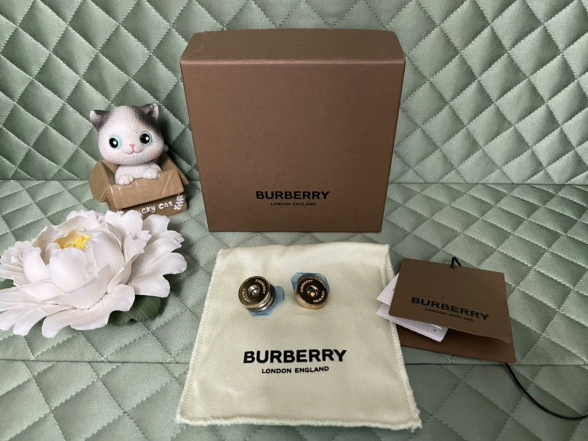 image of Burberry Light Gold Earring Unisex, Men's