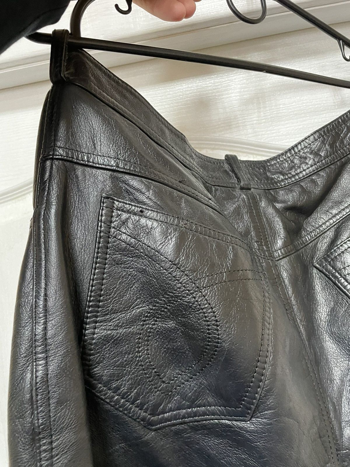 Leather × Vintage Vintage 90's Leather Trouser Pants joggers cyber punk alt Size US 32 / EU 48 - 8 Thumbnail